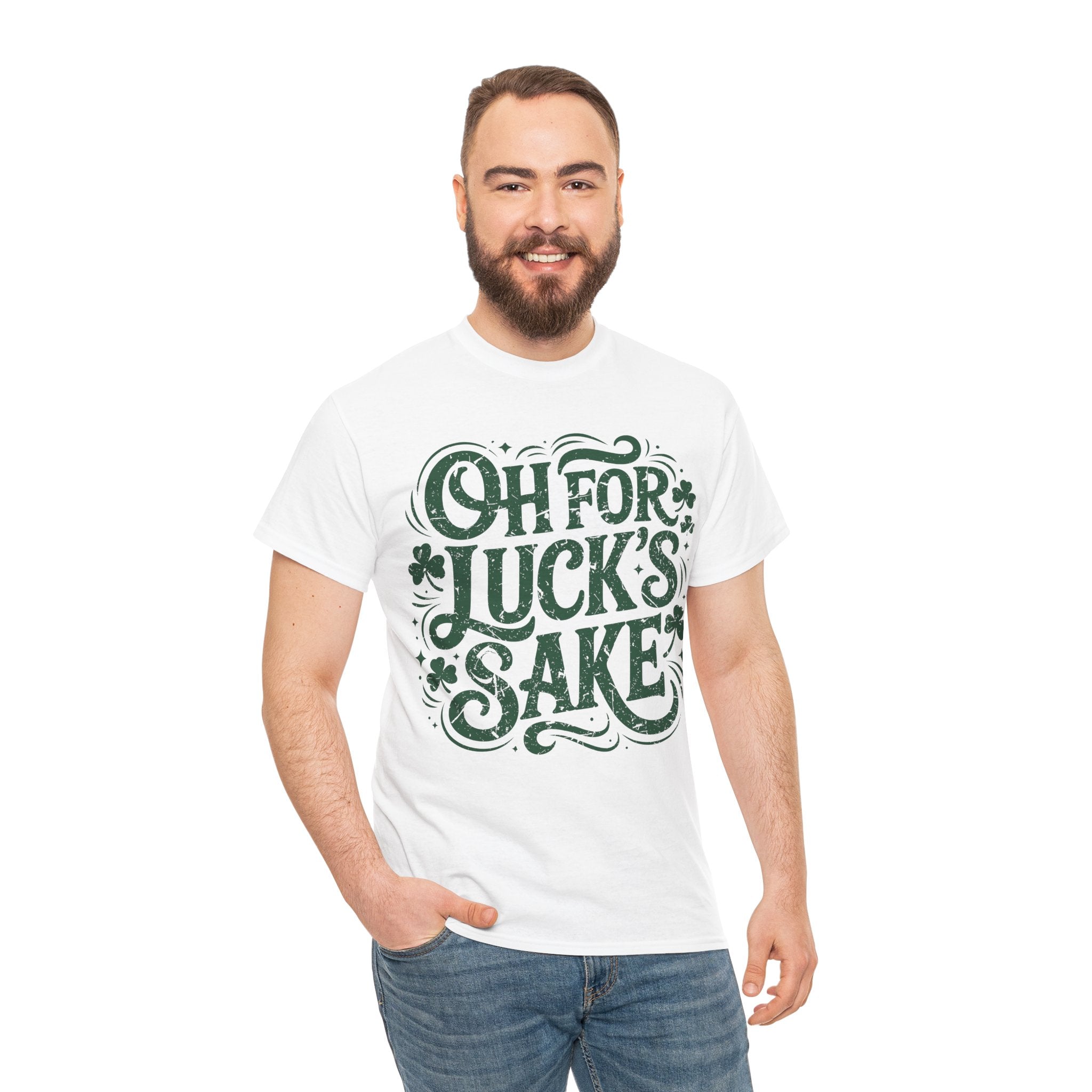Oh for Luck's Sake Shamrock Unisex Cotton Tee