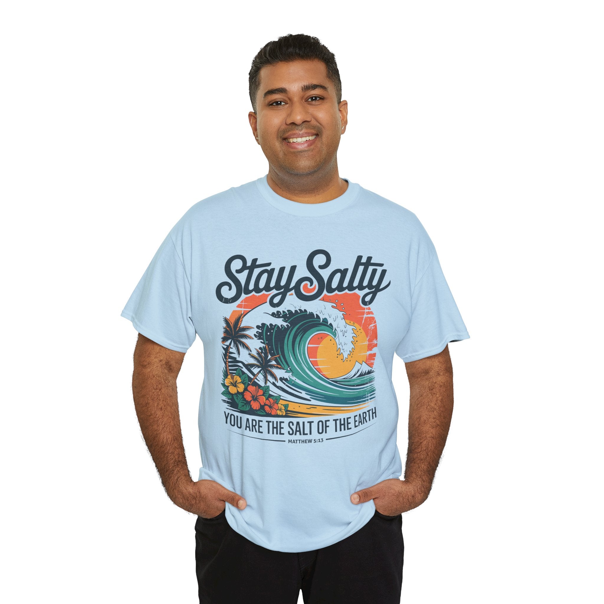 Stay Salty Beach Tee — "You are the salt of the earth (Matthew 5:13)"Unisex Cotton Tee