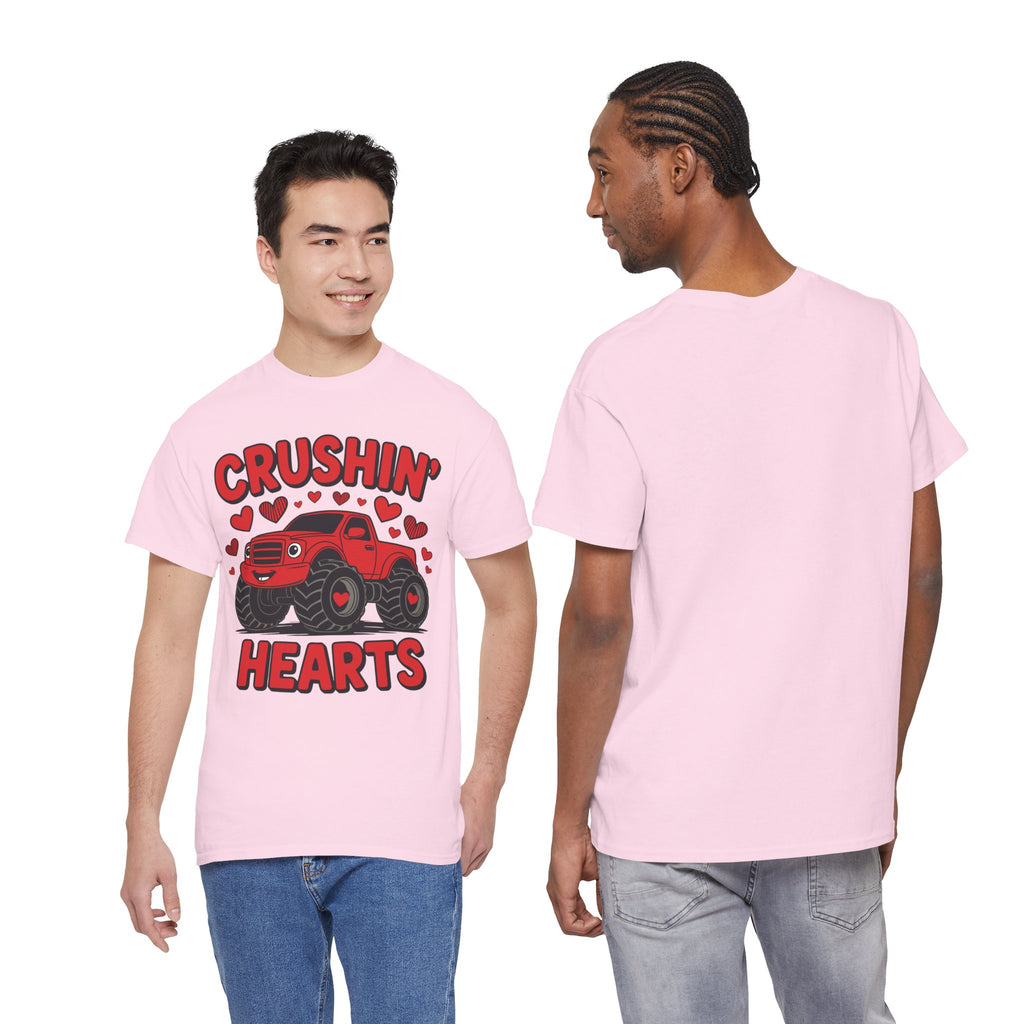 Crushin’ Hearts Valentine Monster Truck Unisex Cotton Tee