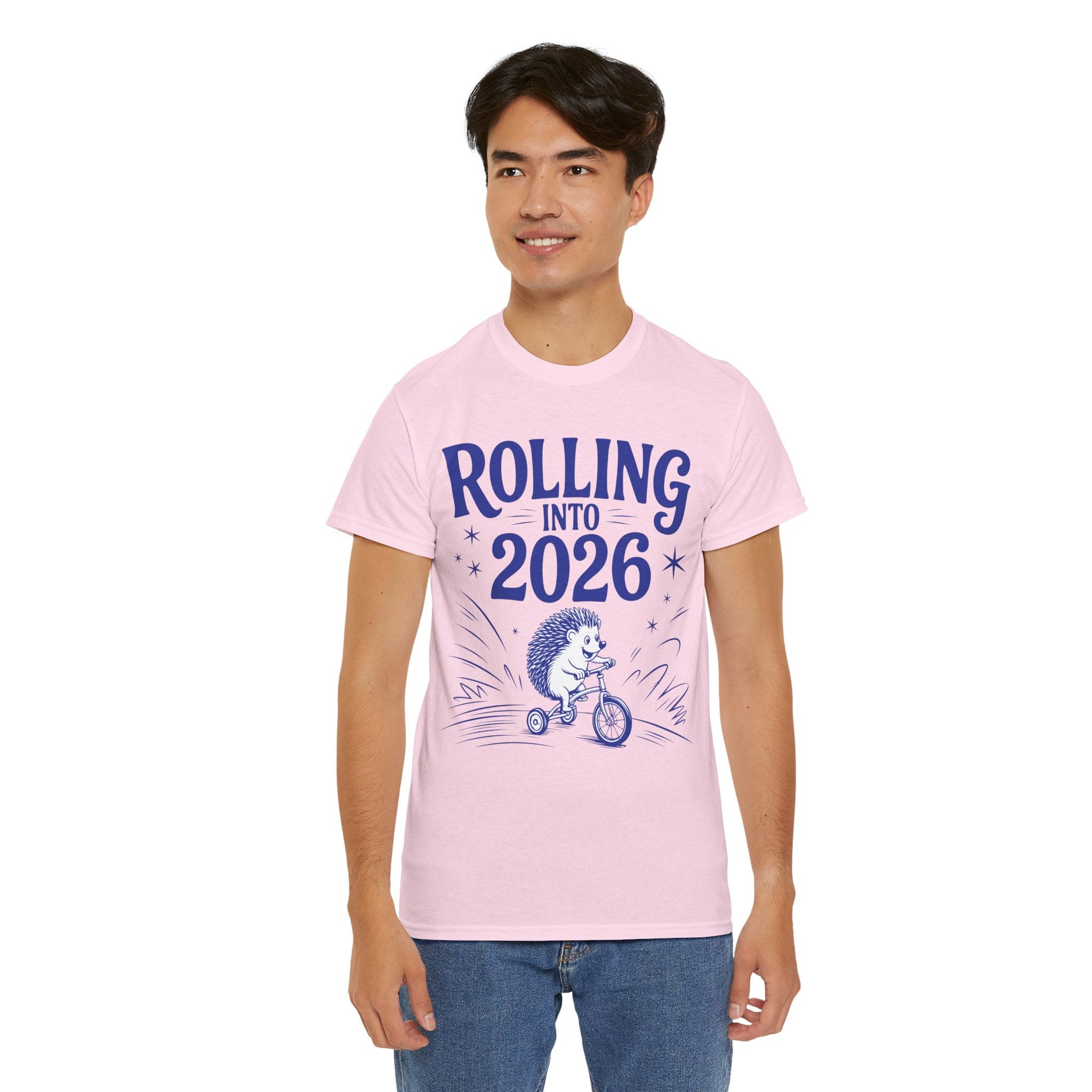Rolling Into 2026 Hedgehog Tricycle Unisex Cotton Tee