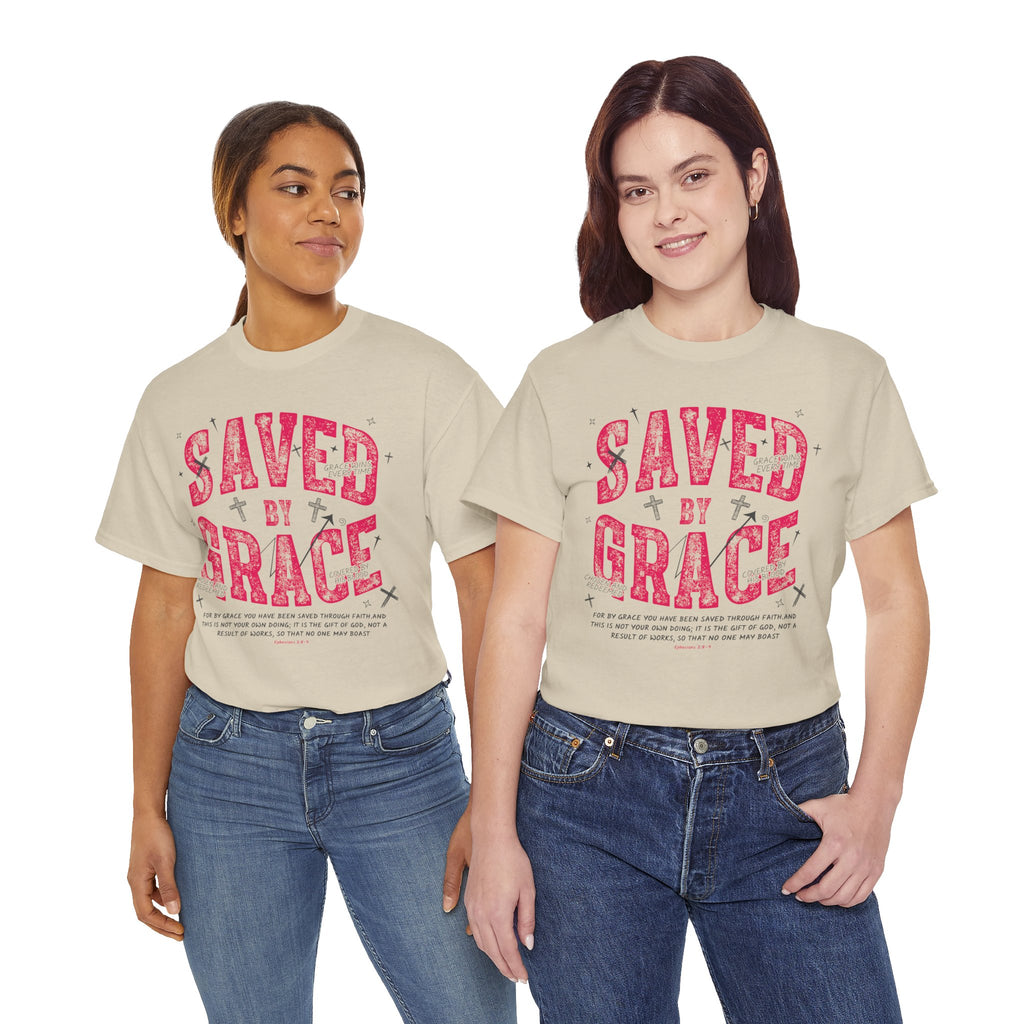 Saved by Grace Ephesians 2:8-9 Unisex Cotton T-Shirt