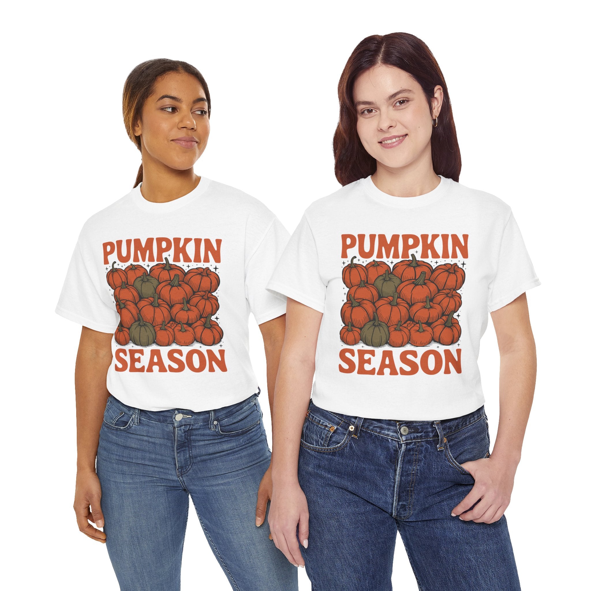 Pumpkin Season Tee — Fall Pumpkin Pile Unisex Cotton Tee
