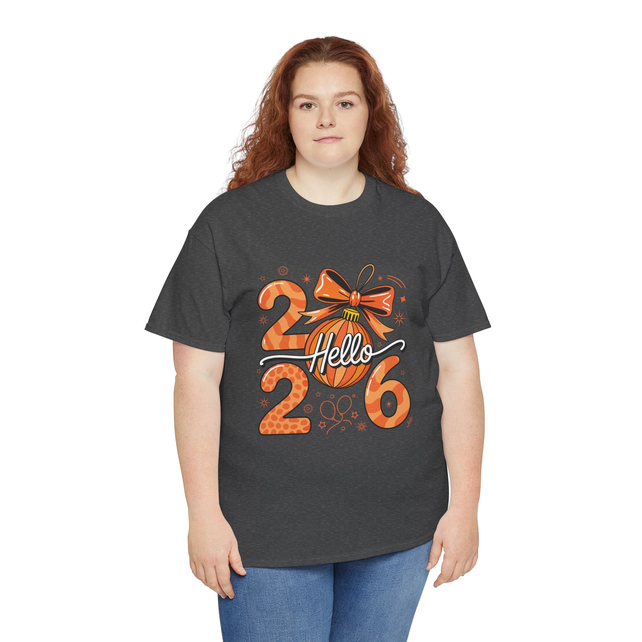 Hello 2026 Christmas Ornament Tee — Festive Orange Holiday Unisex Cotton T-Shirt