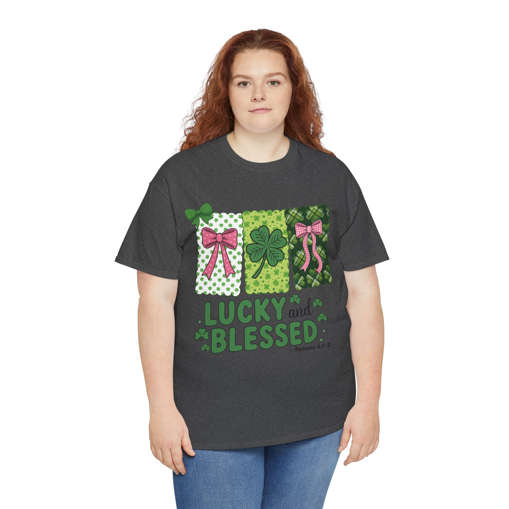 Lucky and Blessed Clover Unisex Cotton Tee