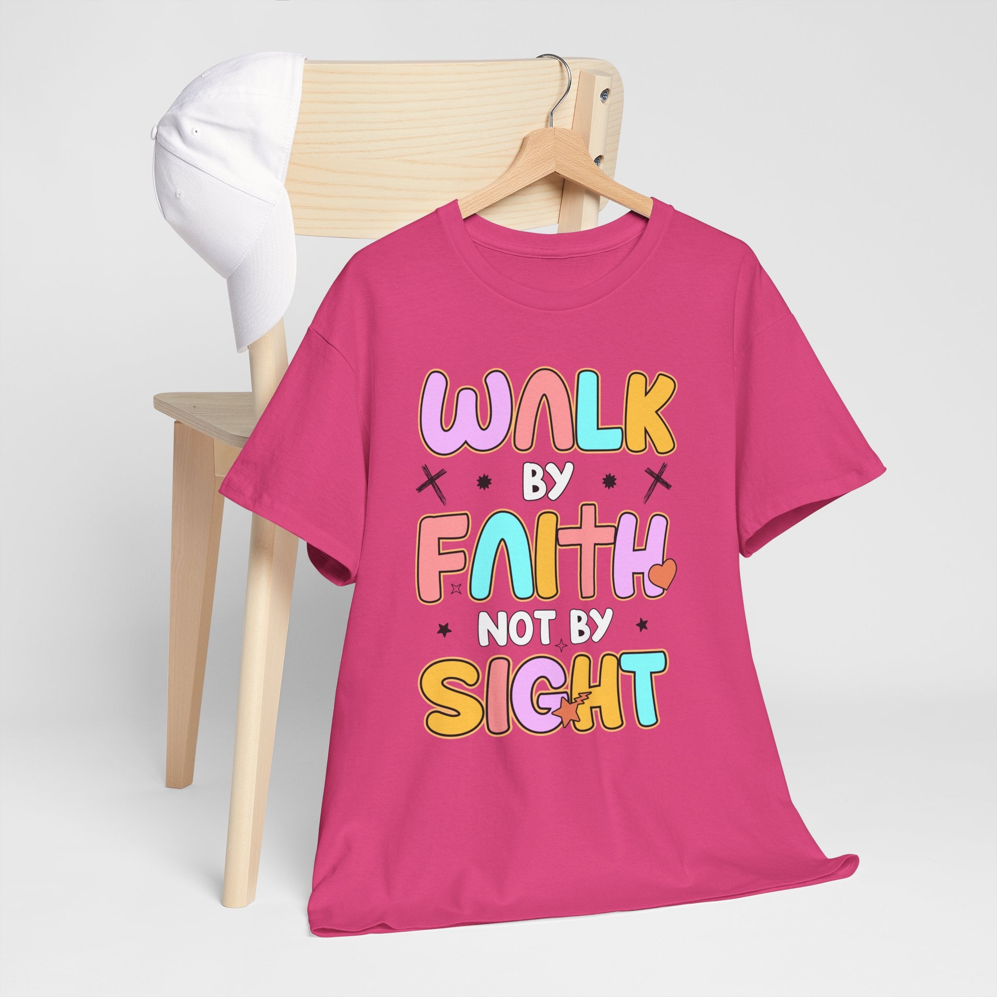 Walk by Faith Not by Sight T-Shirt — Pastel Christian Faith Unisex Cotton Tee