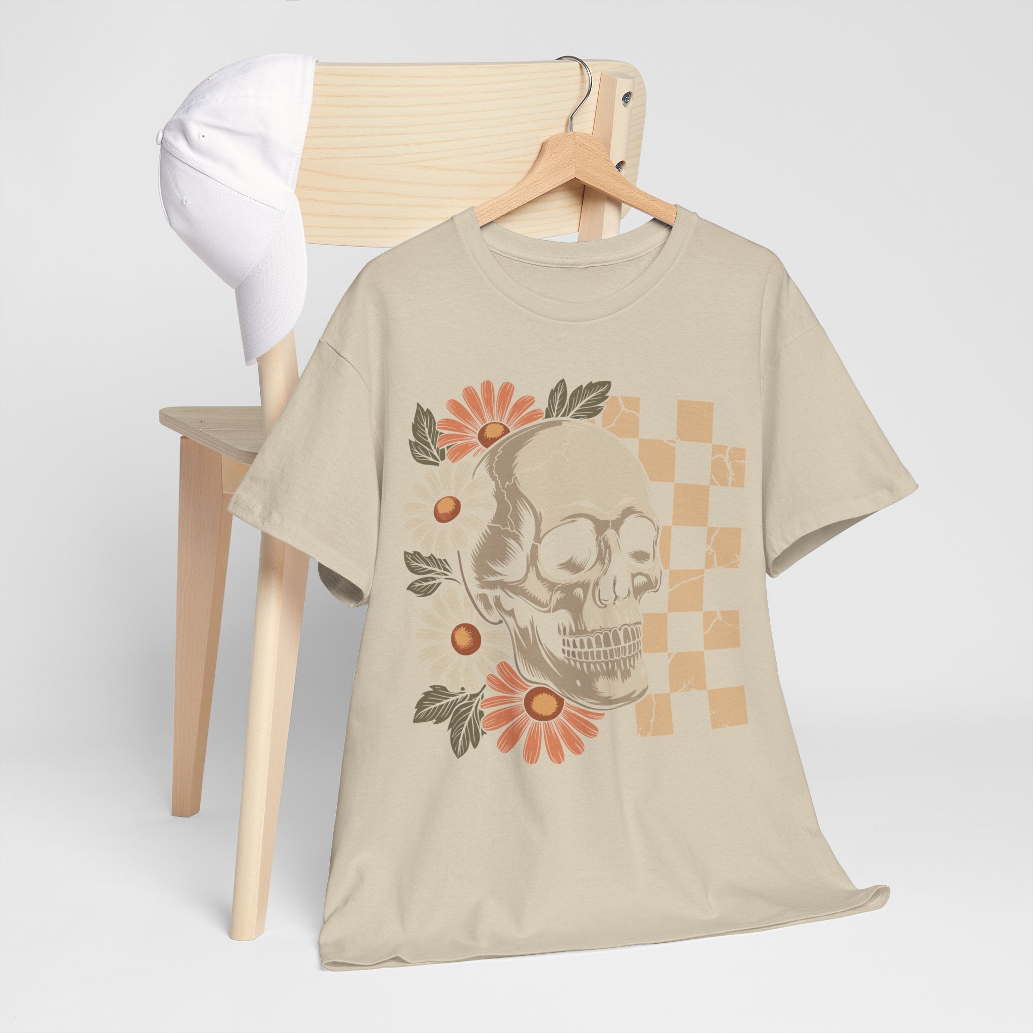 Skull Daisy Unisex Cotton Tshirt