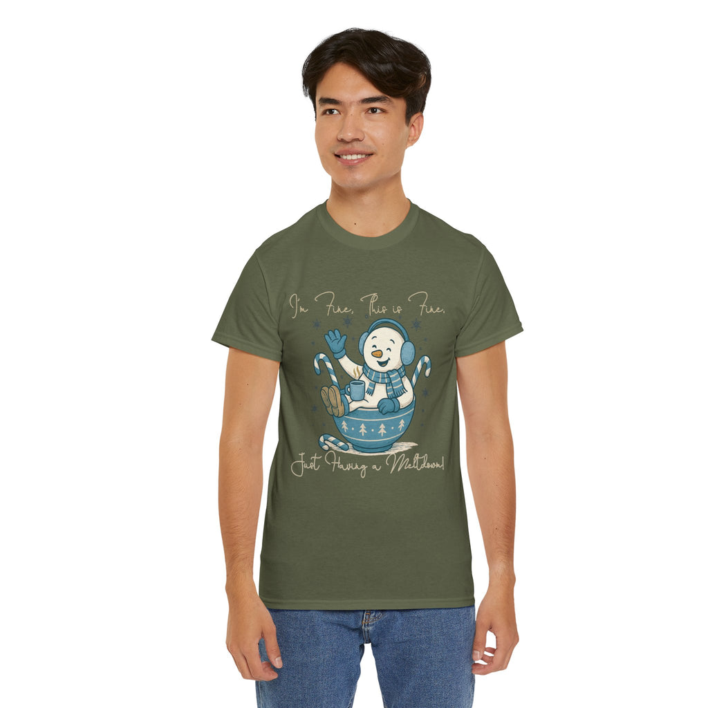 Snowman Hot Cocoa Unisex Cotton Tee