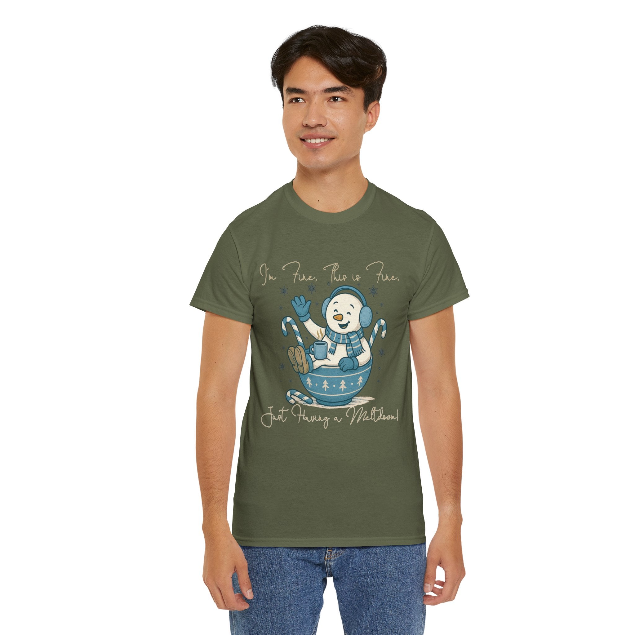 Snowman Hot Cocoa Unisex Cotton Tee