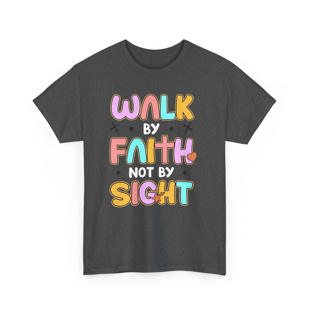 Walk by Faith Not by Sight T-Shirt — Pastel Christian Faith Unisex Cotton Tee
