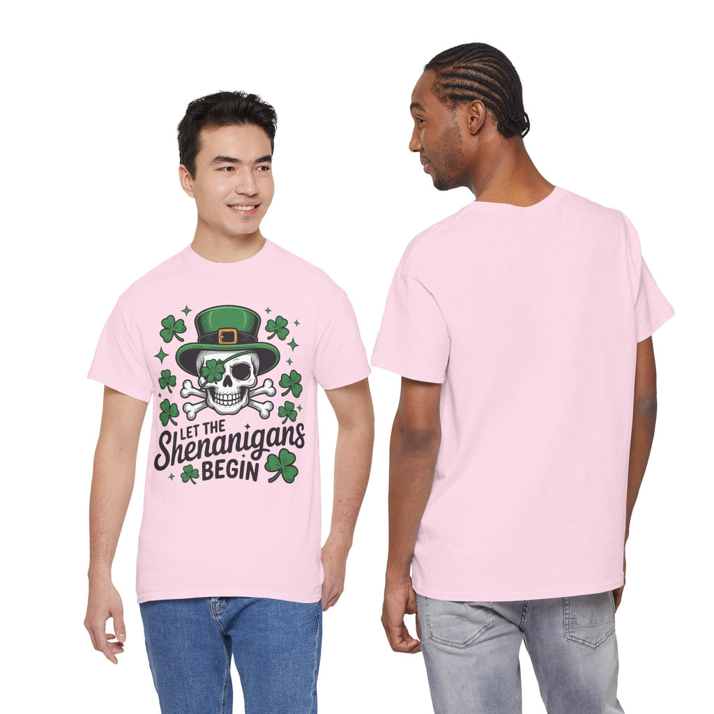 Let the Shenanigans Begin — Leprechaun Skull Unisex Cotton T-Shirt