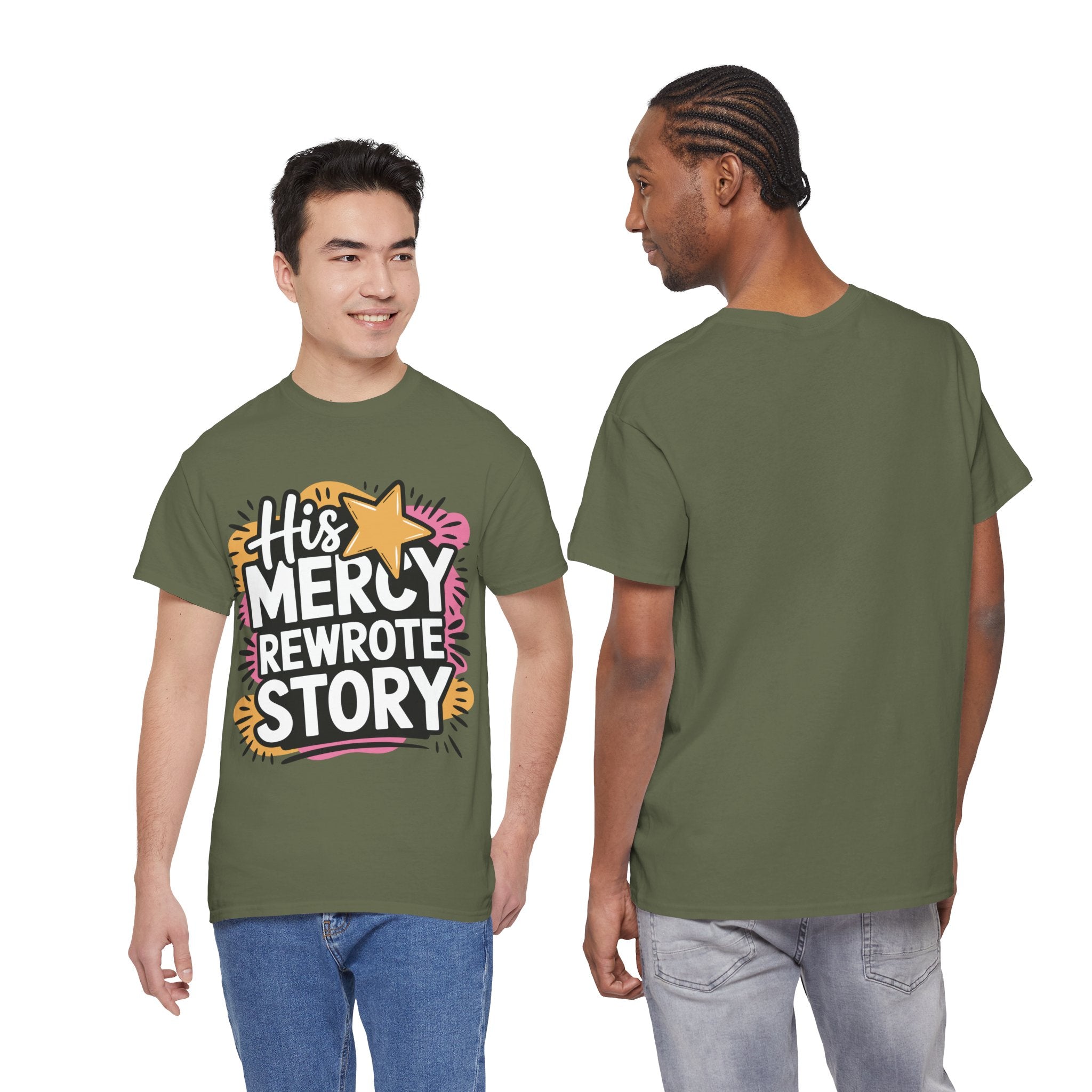 His Mercy Rewrote My Story Tee — Retro Christian Graphic T-Shirt