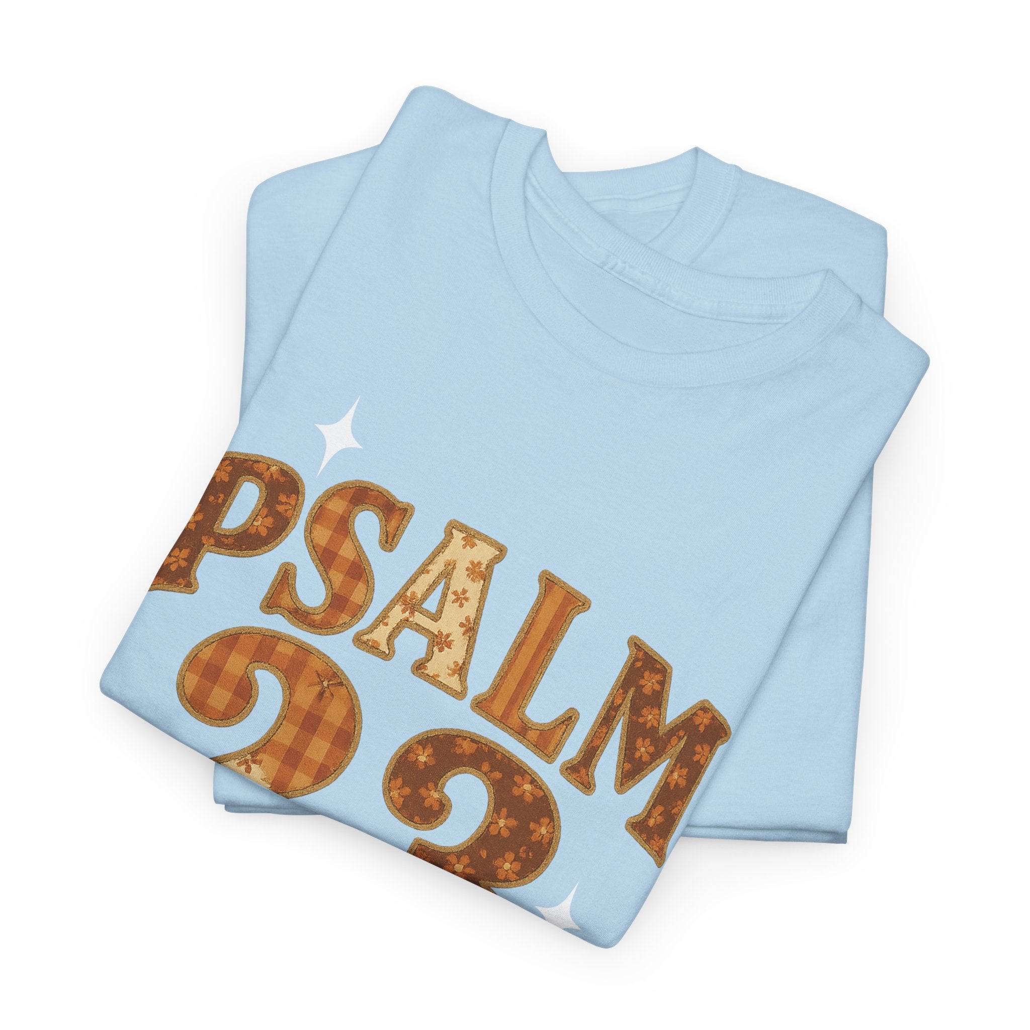 Psalm 23 Floral Tee — “My Lord Is My Shepherd” Stitched-Text Unisex Cotton Tee