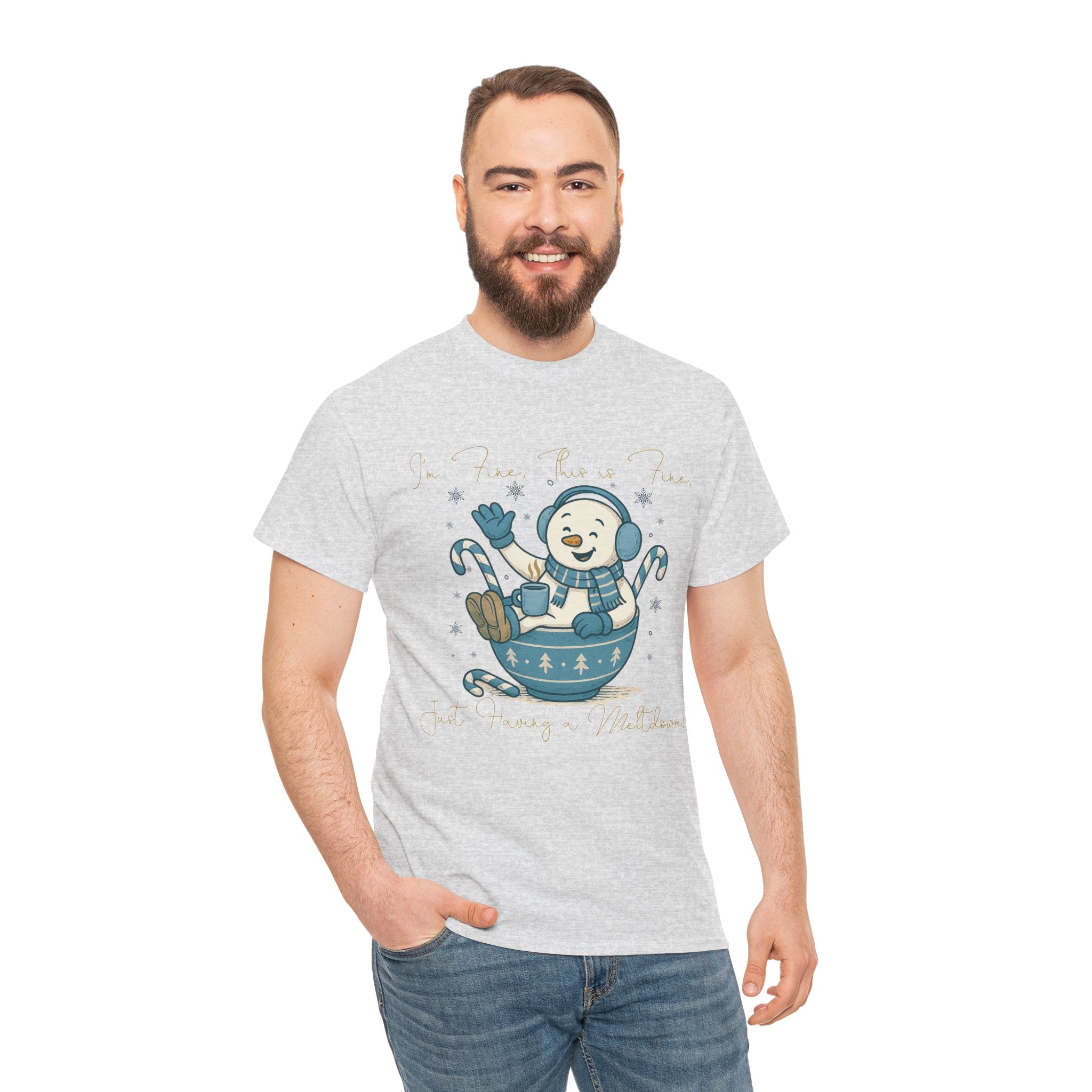 Snowman Hot Cocoa Unisex Cotton Tee