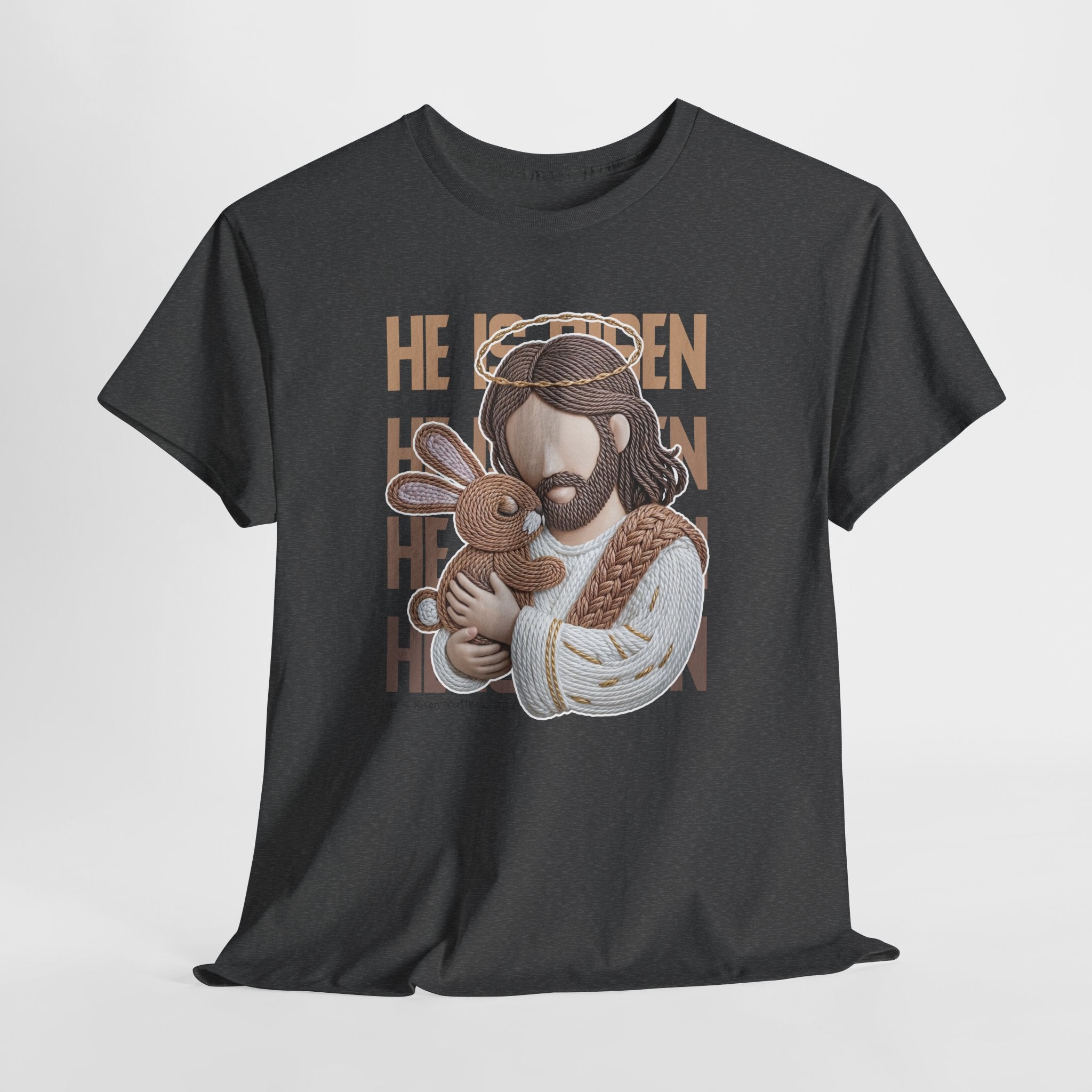 He Is Risen Matthew 28:6 Jesus With Lamb Unisex Cotton T-Shirt