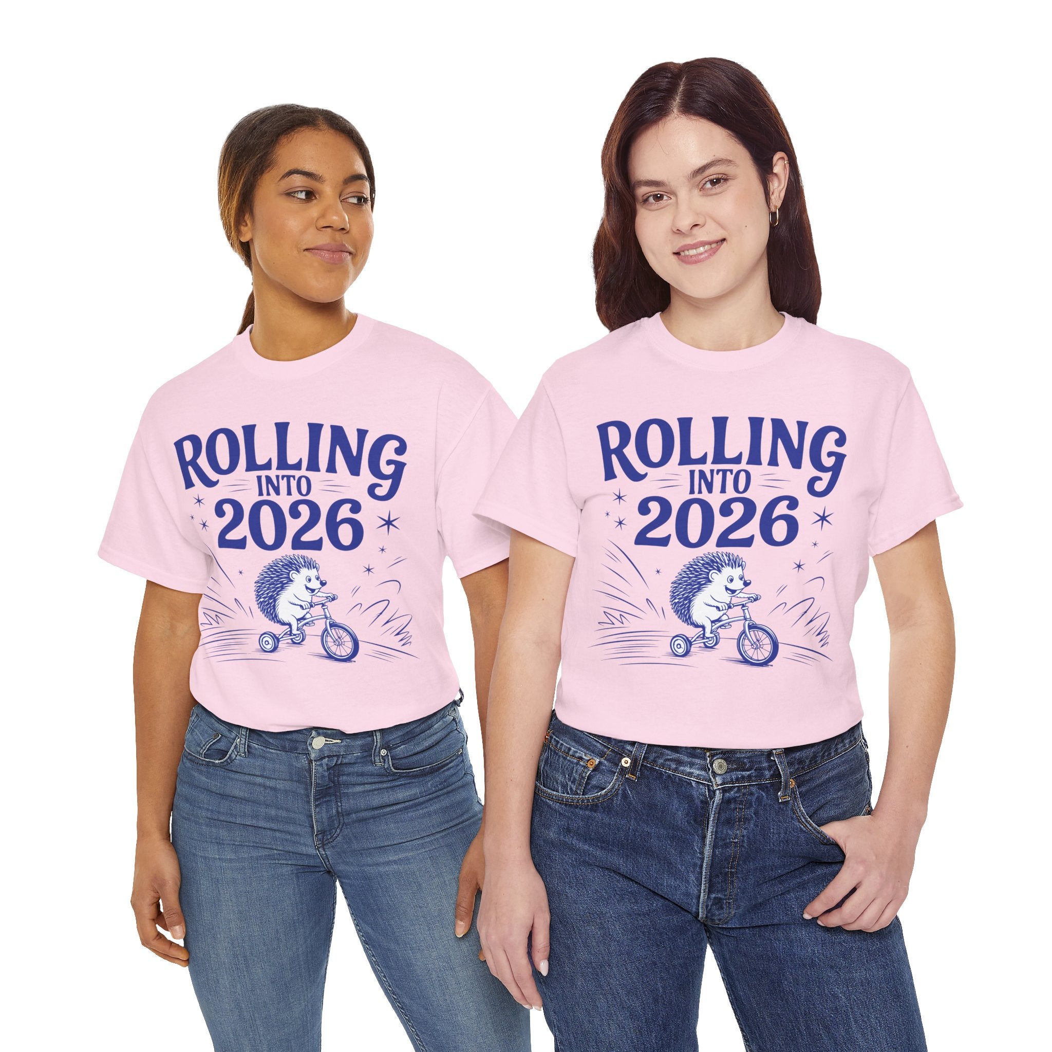 Rolling Into 2026 Hedgehog Tricycle Unisex Cotton Tee