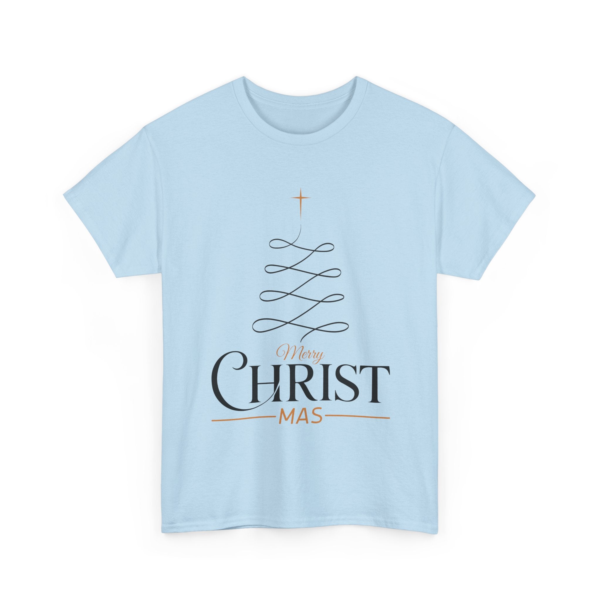Merry Christmas Gold Cross Tree Unisex Cotton Tee