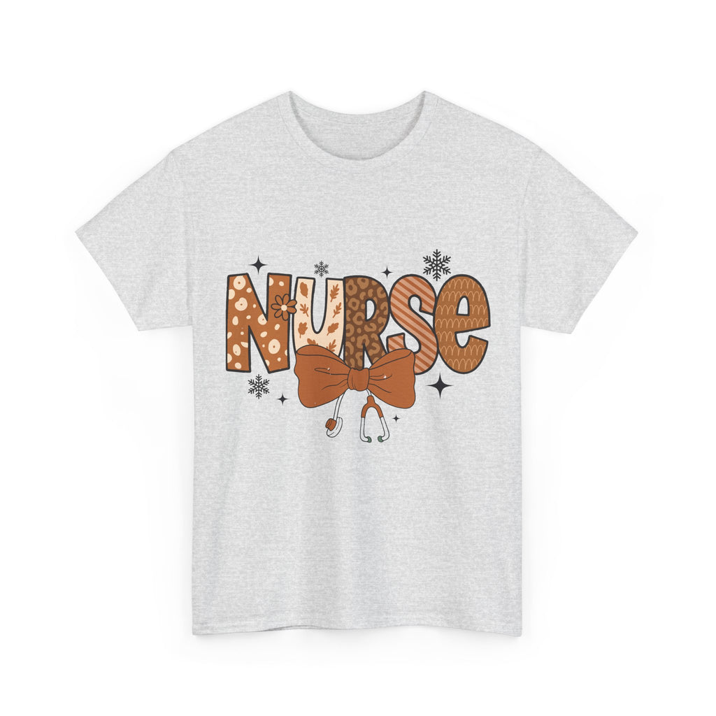 NURSE Fall Stethoscope Tee — Brown Autumn Nurse Unisex CottonT shirt