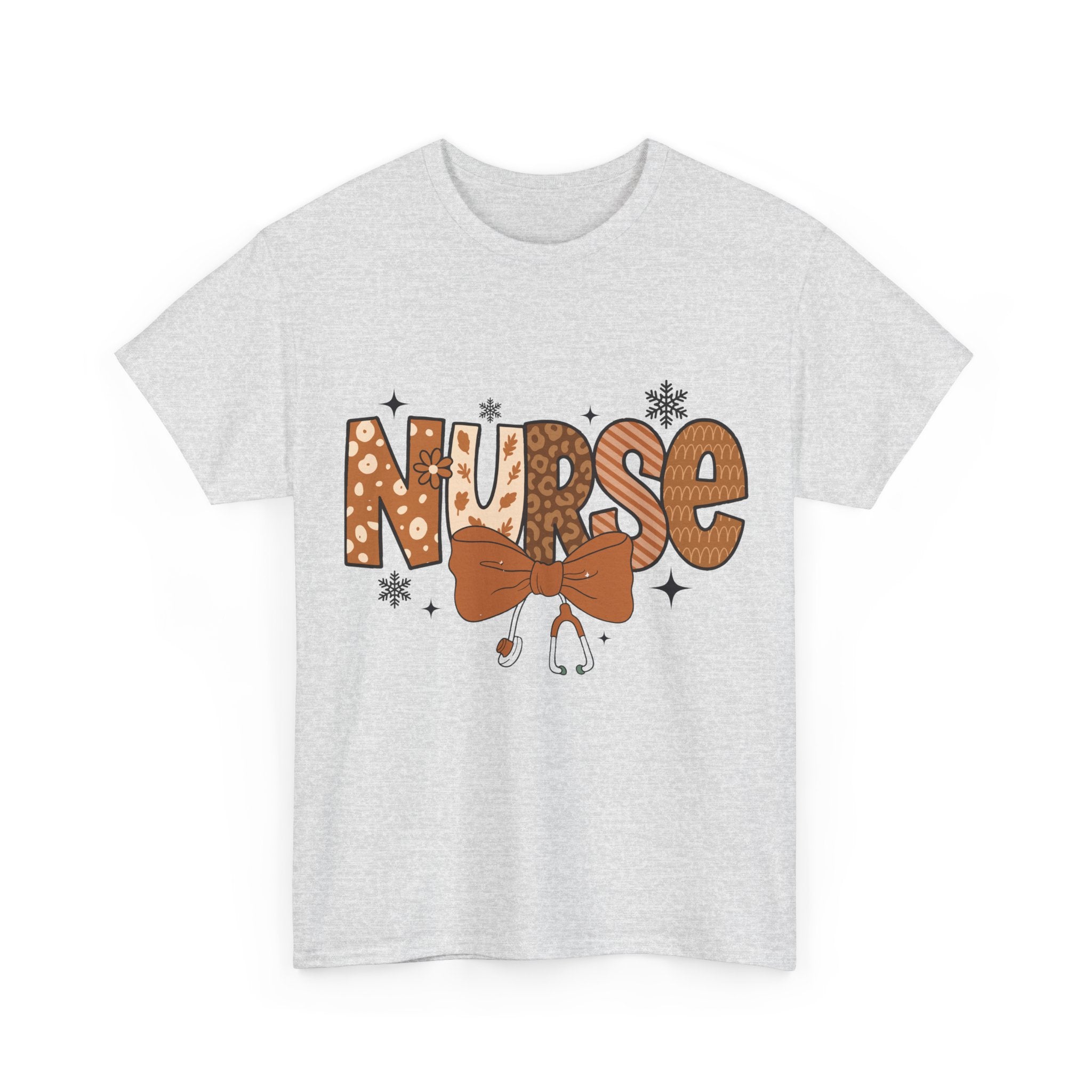 NURSE Fall Stethoscope Tee — Brown Autumn Nurse Unisex CottonT shirt