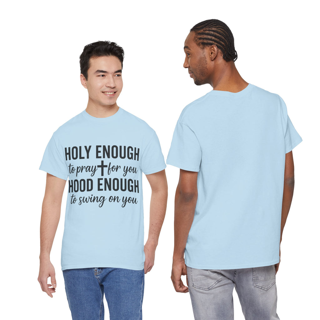 Holy Enough Christian T‑Shirt — Modern Hand‑Lettered Faith Unisex CottonTee
