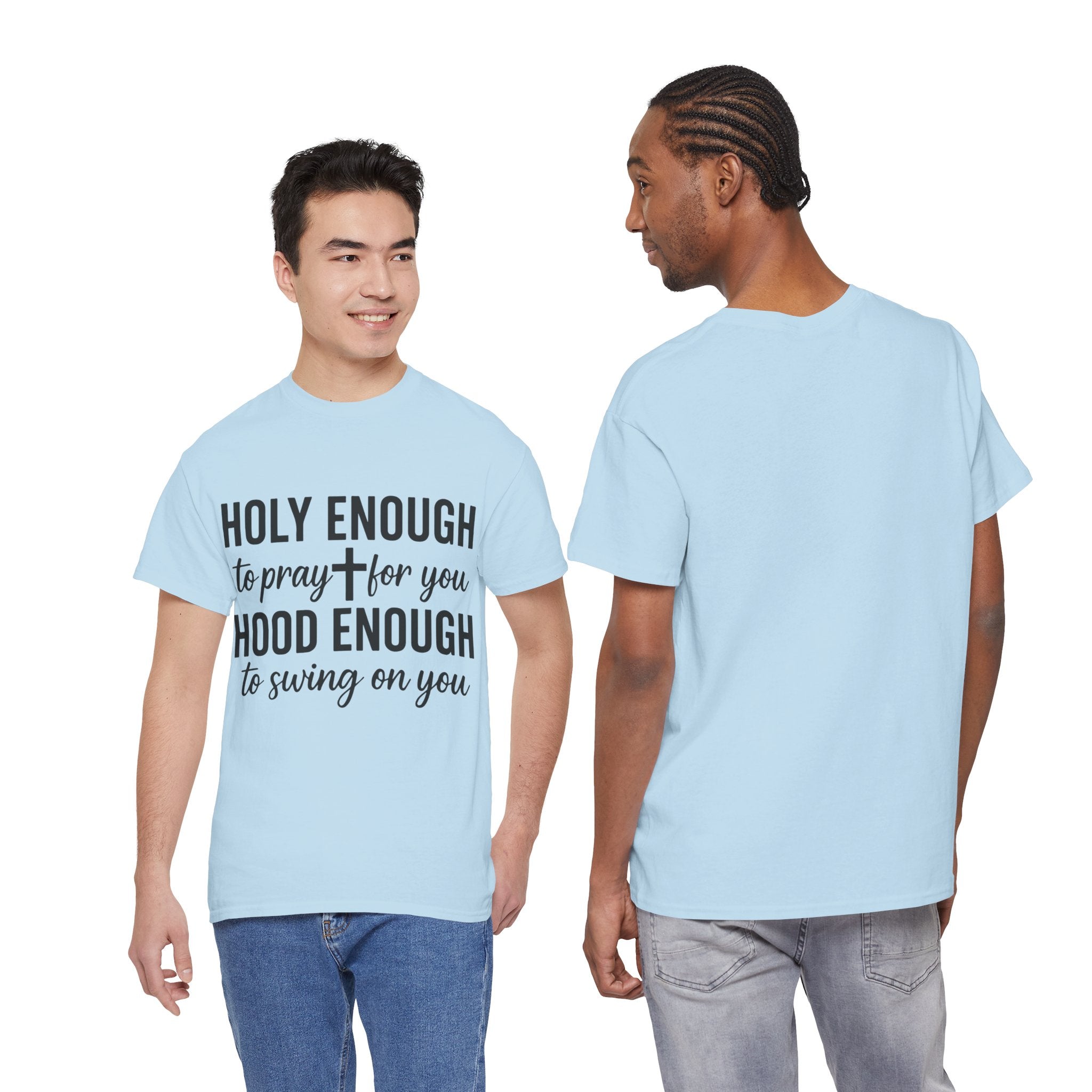 Holy Enough Christian T‑Shirt — Modern Hand‑Lettered Faith Unisex CottonTee