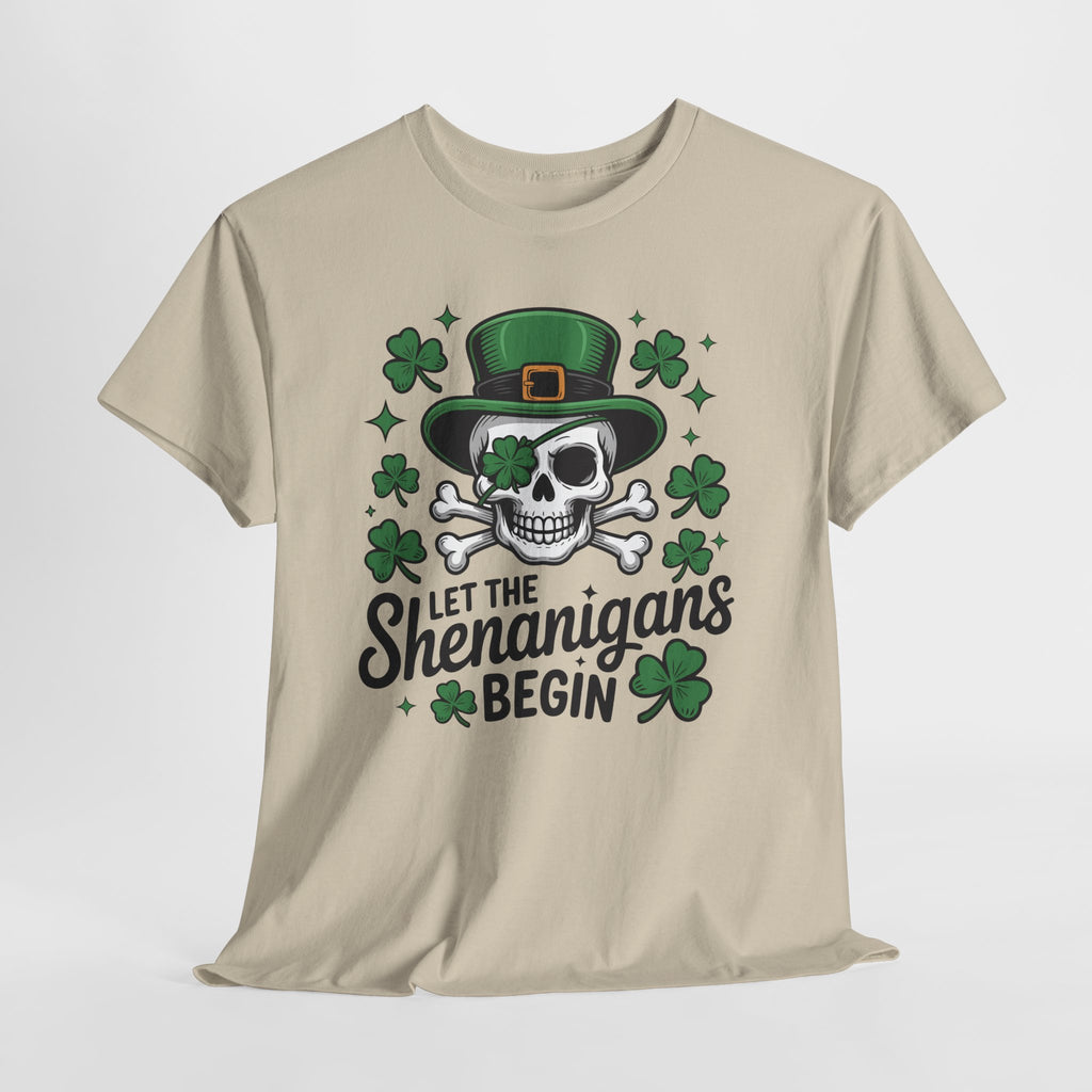 Let the Shenanigans Begin — Leprechaun Skull Unisex Cotton T-Shirt
