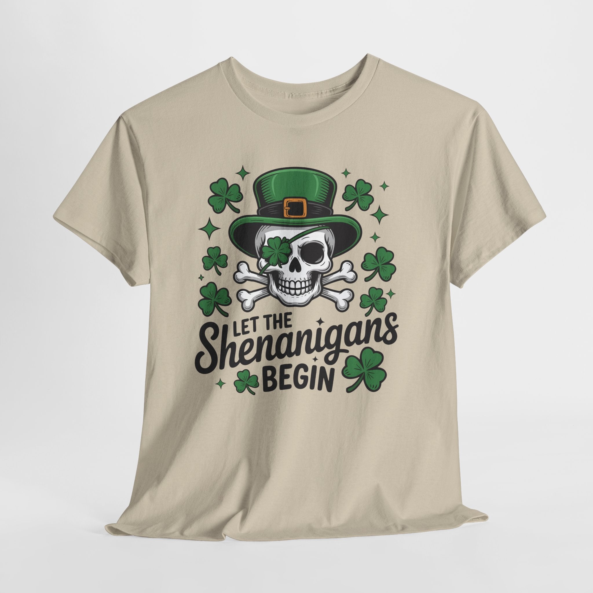 Let the Shenanigans Begin — Leprechaun Skull Unisex Cotton T-Shirt