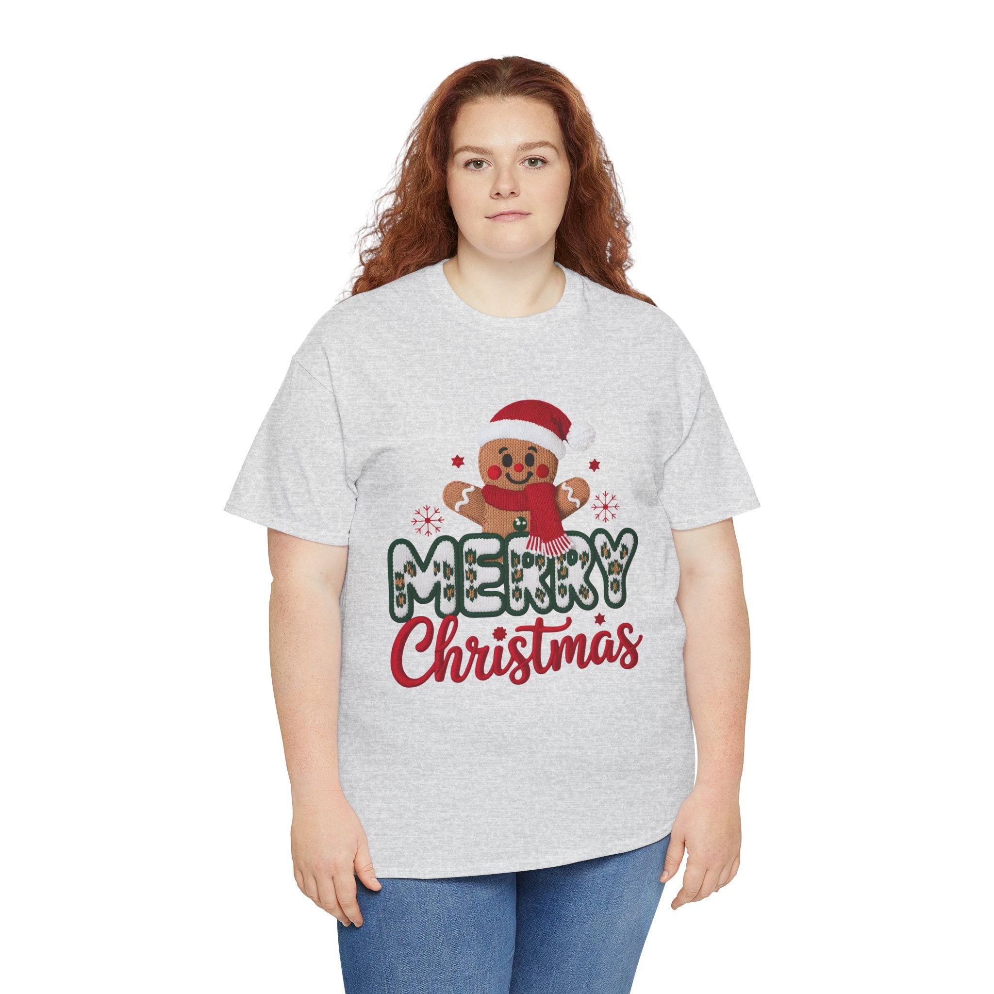 Gingerbread Santa 'Merry Christmas' Unisex Cotton Tee T-Shirt