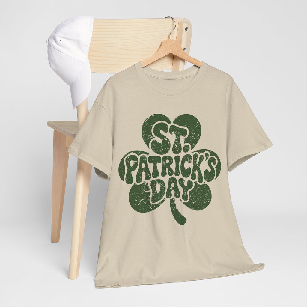 St. Patrick's Day Shamrock Tee — Retro Bubble Lettering Unisex Cotton Tee