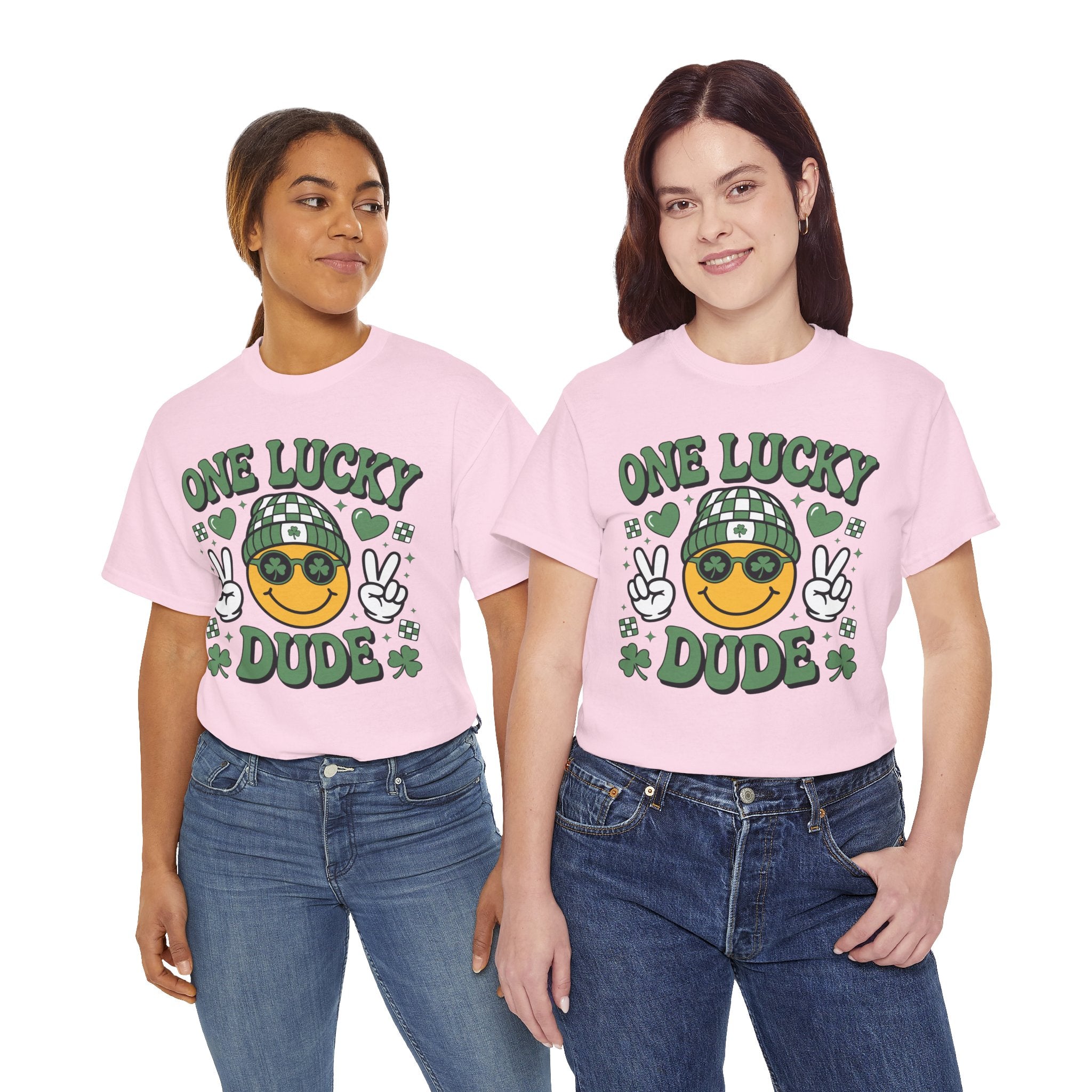 One Lucky Dude Shamrock Tee — St. Patrick's Day Smiley Unisex Cotton Tshirt