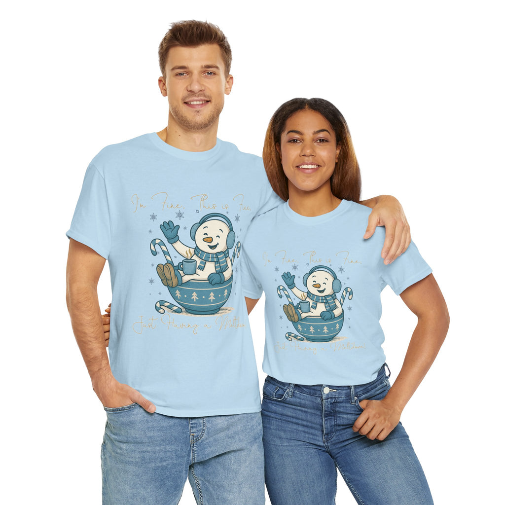 Snowman Hot Cocoa Unisex Cotton Tee