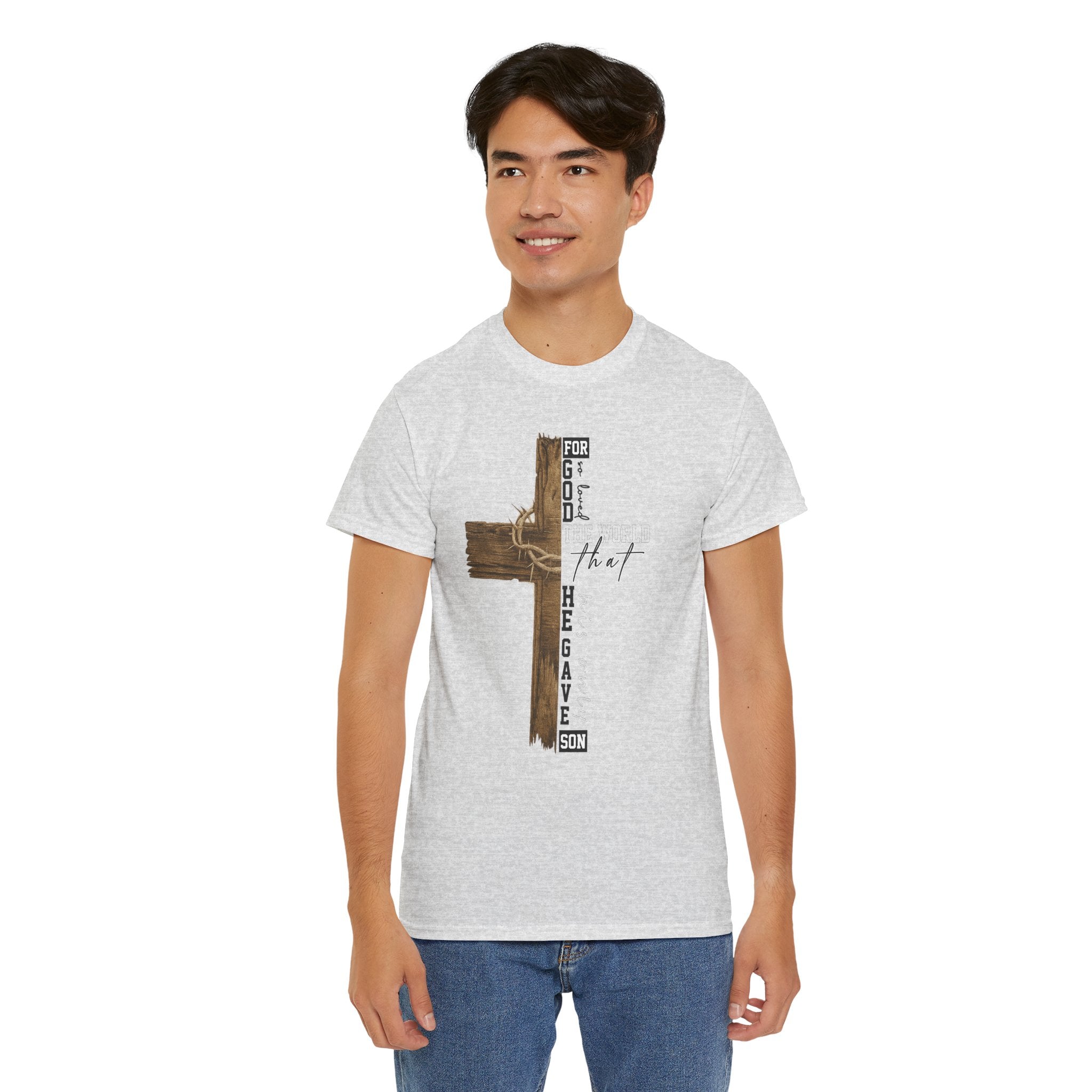 For That Son T-Shirt — Wooden Cross & Crown of Thorns Christian Unisex Cotton Tee