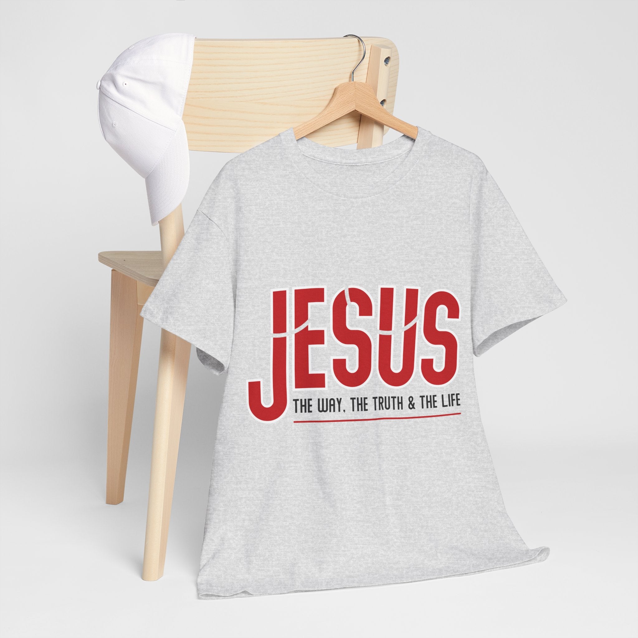 Jesus The Way The Truth & The Life T-Shirt — Bold Red Christian Unisex Cotton Tee