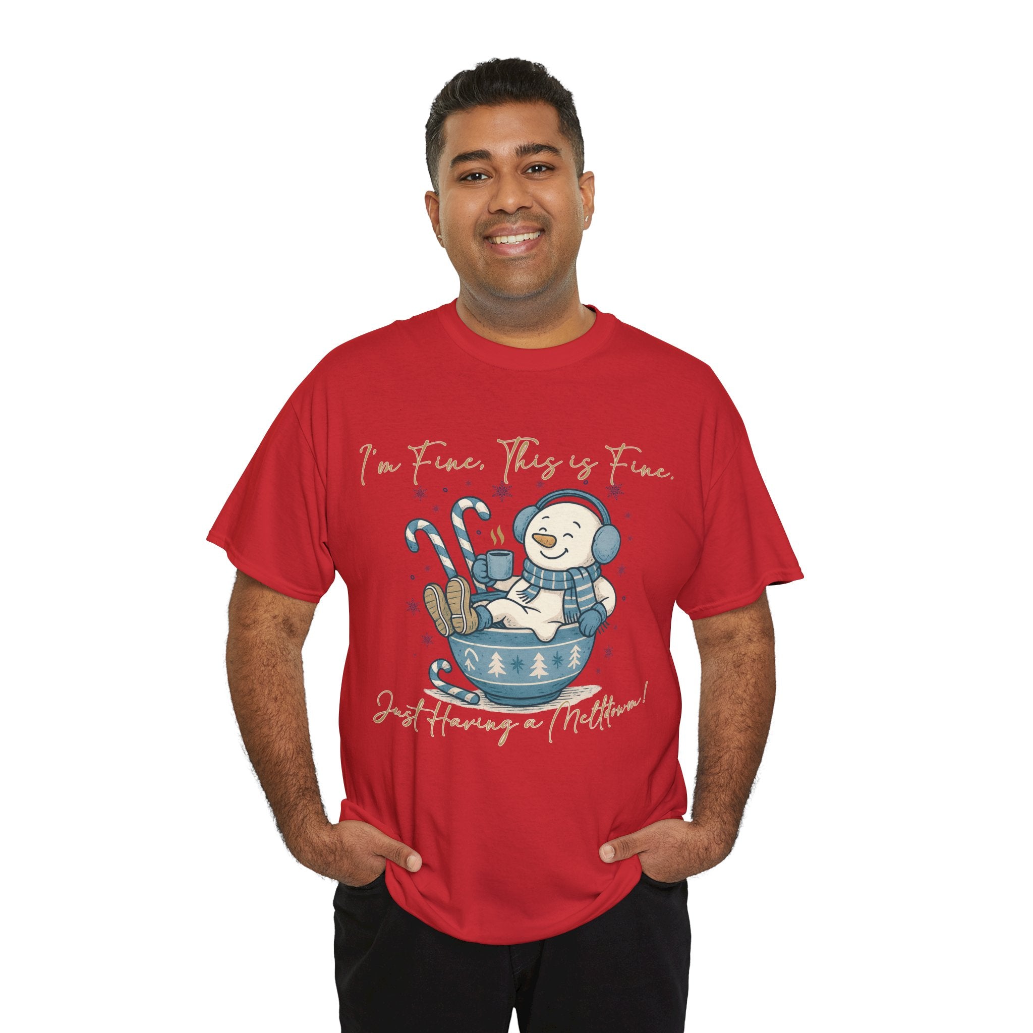 Snowman Hot Cocoa Unisex Cotton Tee
