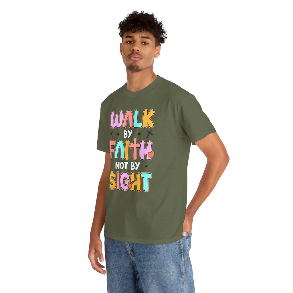 Walk by Faith Not by Sight T-Shirt — Pastel Christian Faith Unisex Cotton Tee