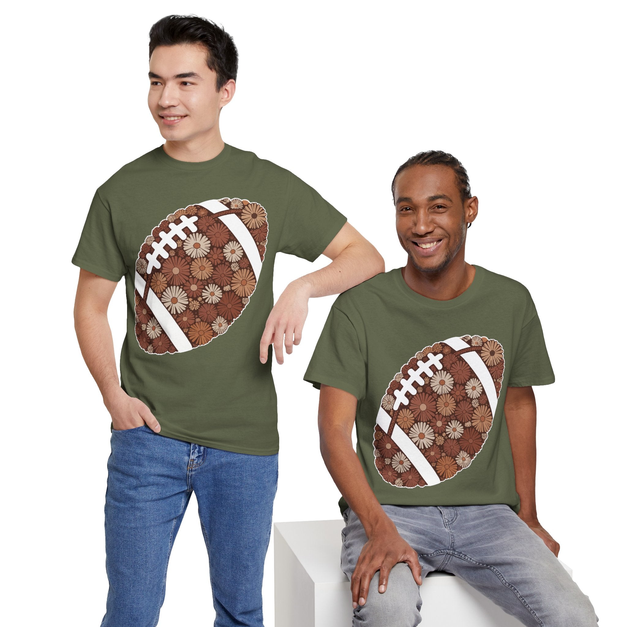 Game Day Touch Down Football Tee — Helmets, Flags & Cheer Icons Unisex Cotton Tee