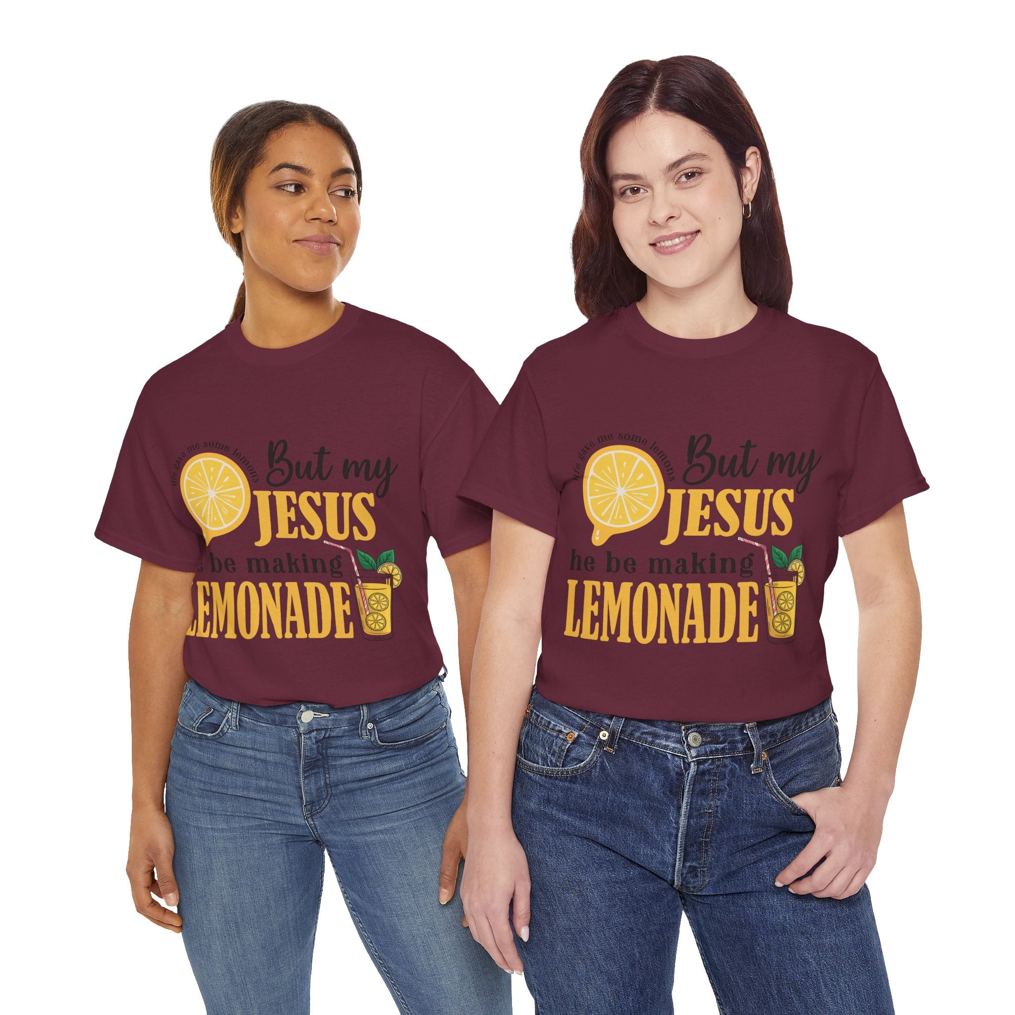 Jesus Lemonade Tee — Lemon Slice & Glass Graphic Christian Unisex Cotton T-Shirt