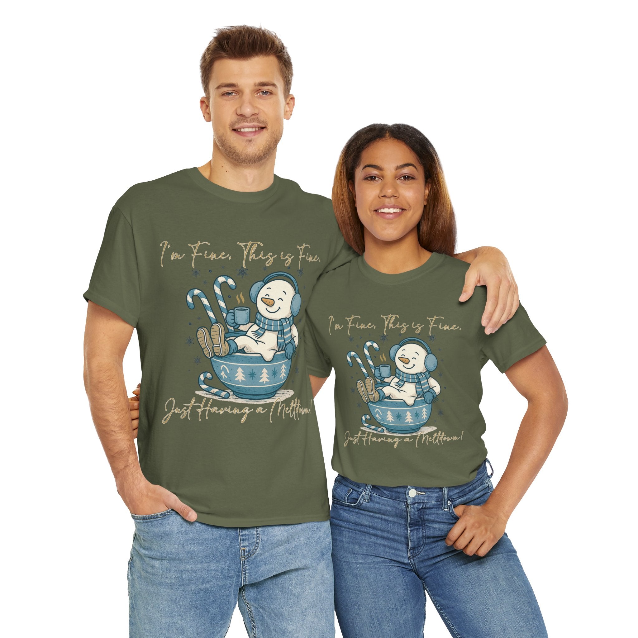Snowman Hot Cocoa Unisex Cotton Tee