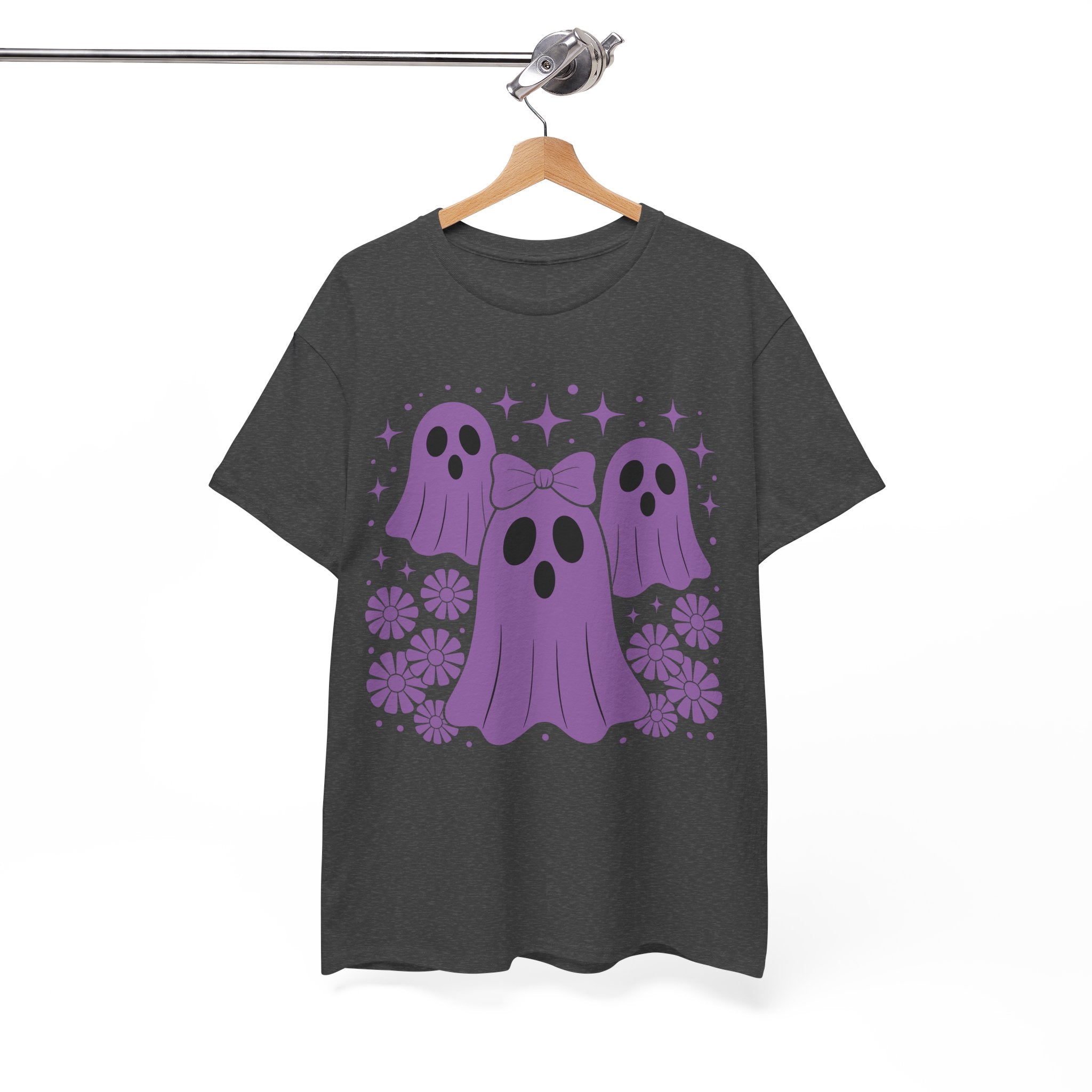 Purple Ghost Halloween Unisex Cotton Tee