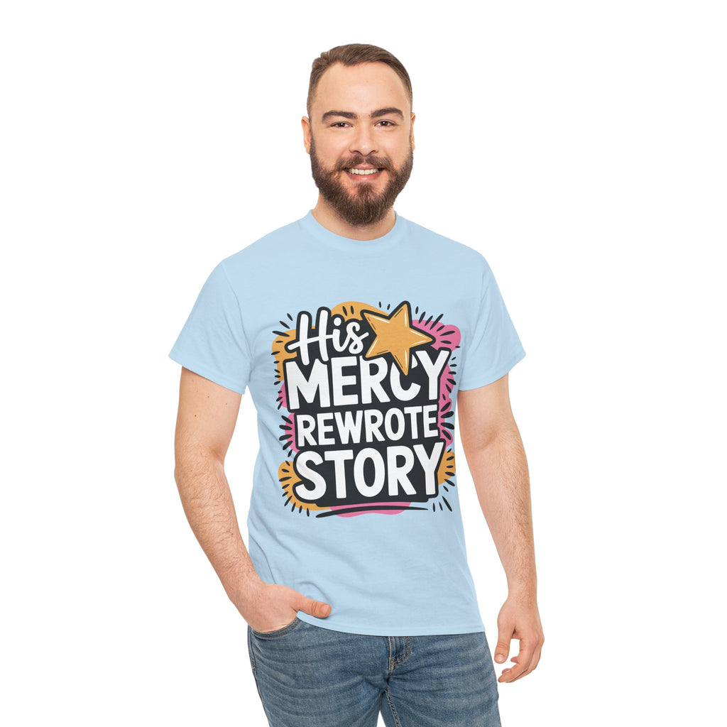 His Mercy Rewrote My Story Tee — Retro Christian Graphic T-Shirt
