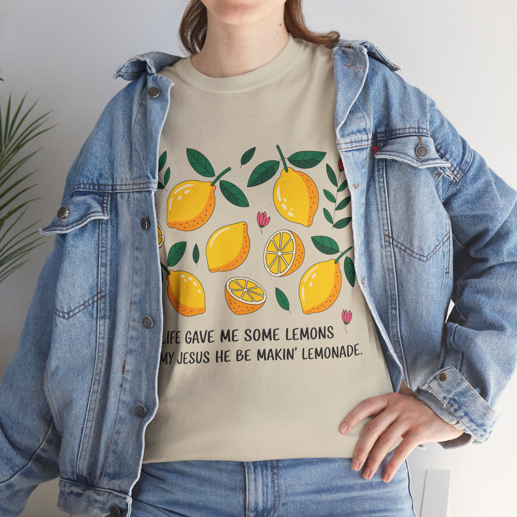 Christian Lemonade Tee — "Life gave me some lemons but my Jesus he be makin’ lemonade"Unisex Cotton Tee