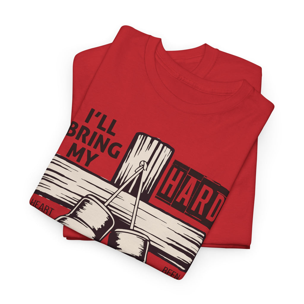 Christian Boxing Gloves Cross Tee — "I’ll Bring My Hard-Fought Heart."Unisex Cotton Tee
