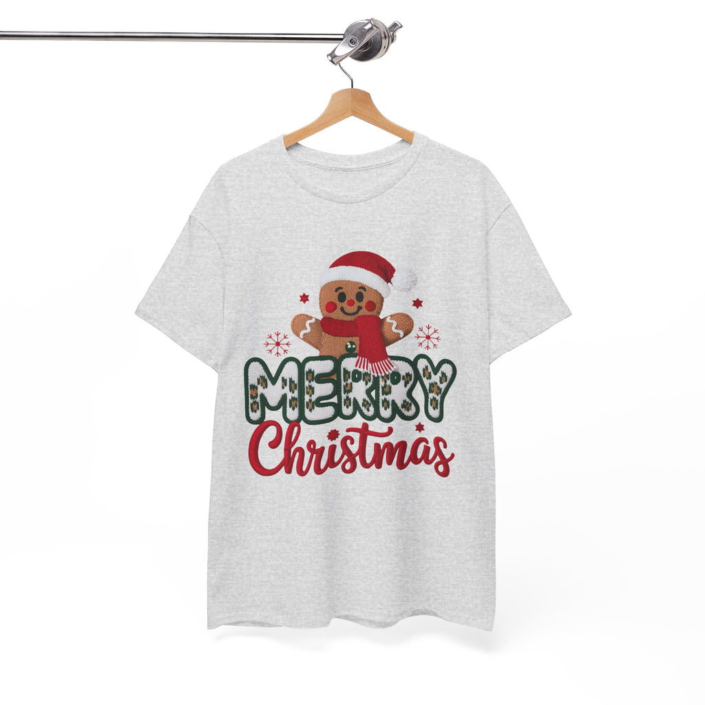 Gingerbread Santa 'Merry Christmas' Unisex Cotton Tee T-Shirt