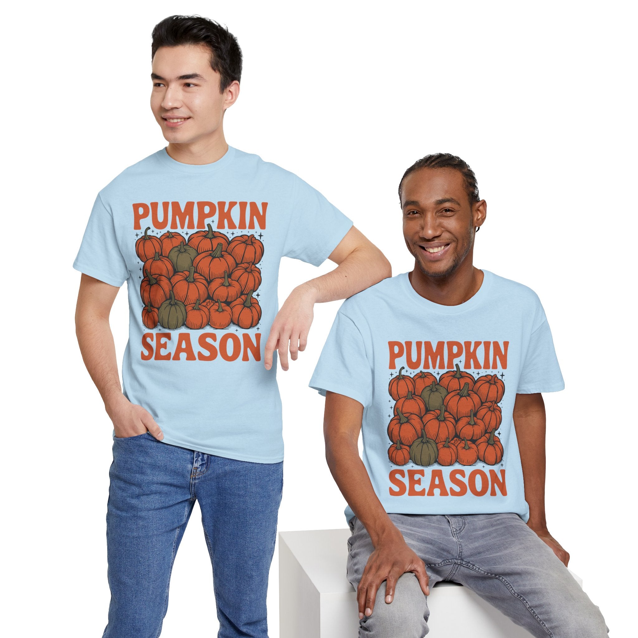 Pumpkin Season Tee — Fall Pumpkin Pile Unisex Cotton Tee