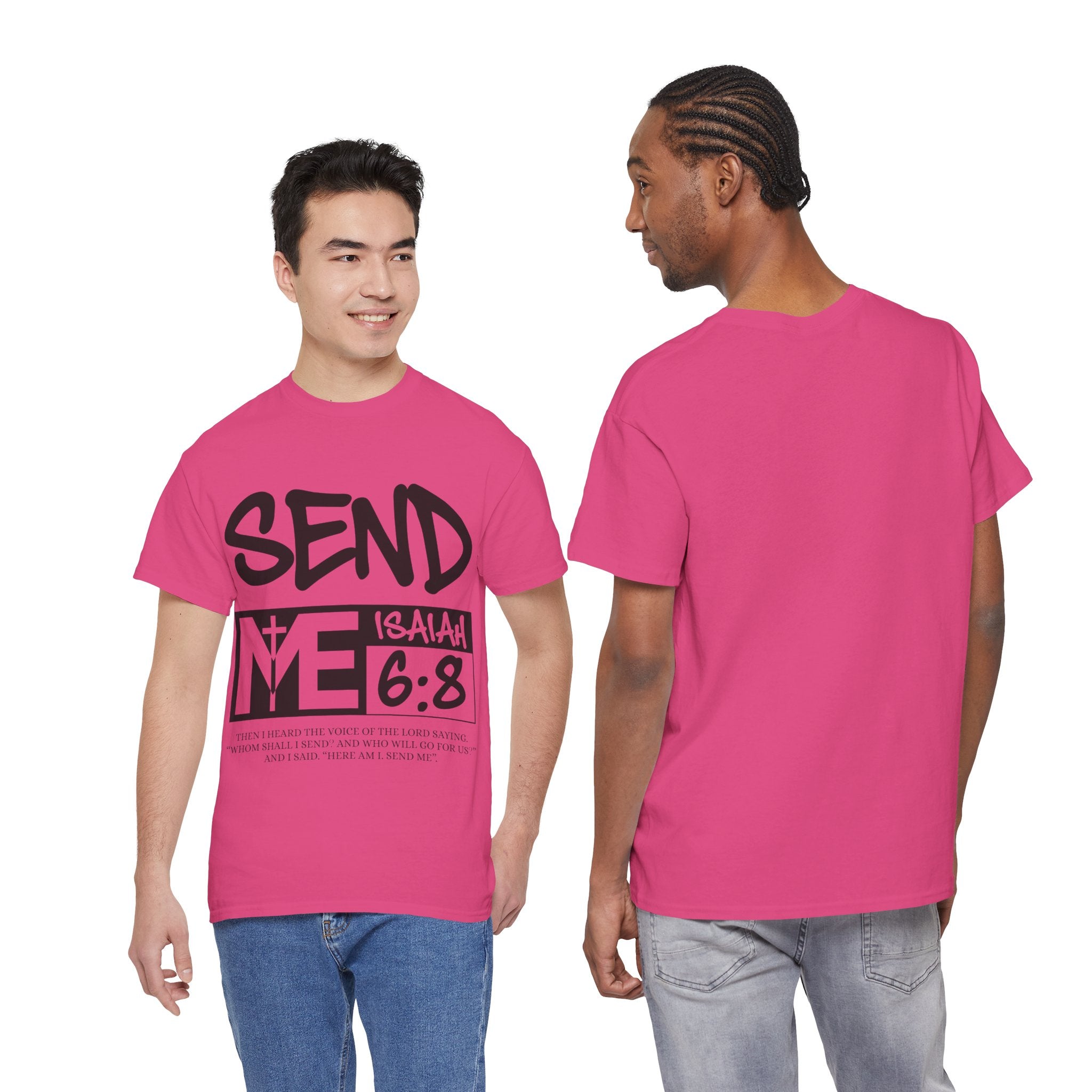 Send Me Isaiah 6:8 Christian T-Shirt — Cross Faith Unisex Cotton Tee