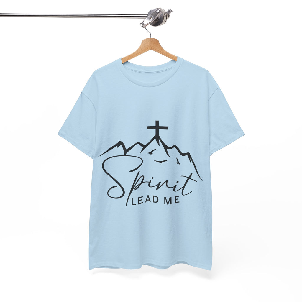 Spirit Lead Me Christian T‑Shirt — Minimalist Cross Unisex Cotton Tee