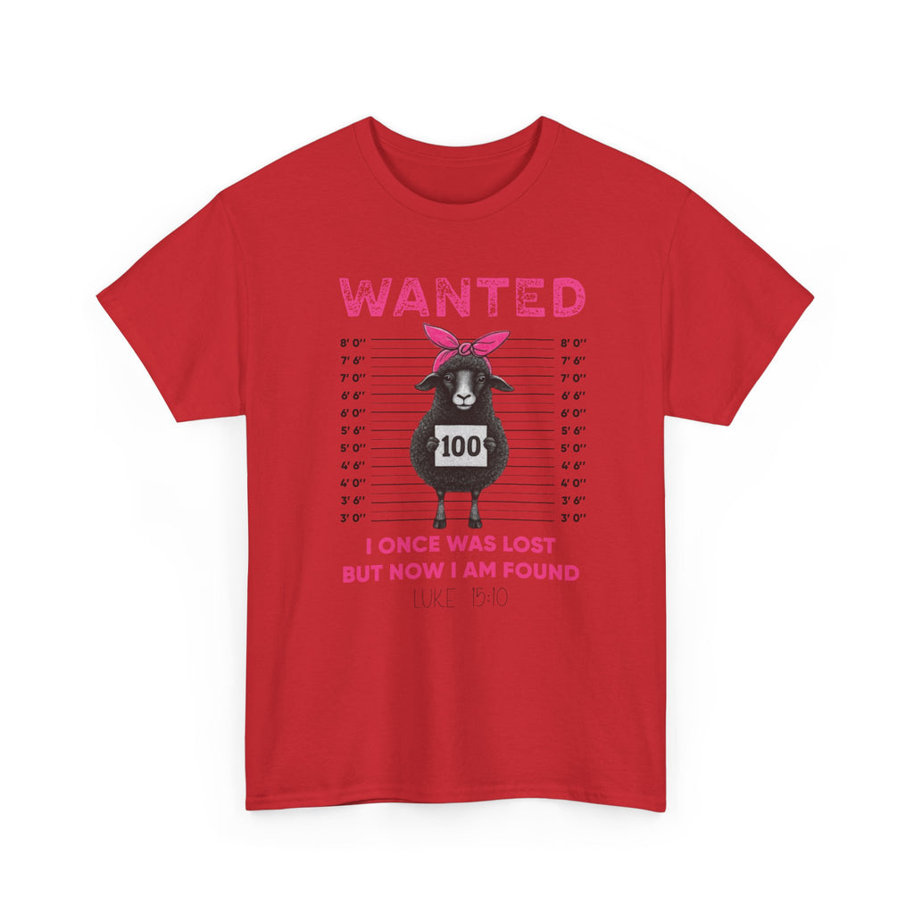 WANTED Black Sheep 'I Once Was Lost But Now I Am Found' Unisex Cotton T-Shirt