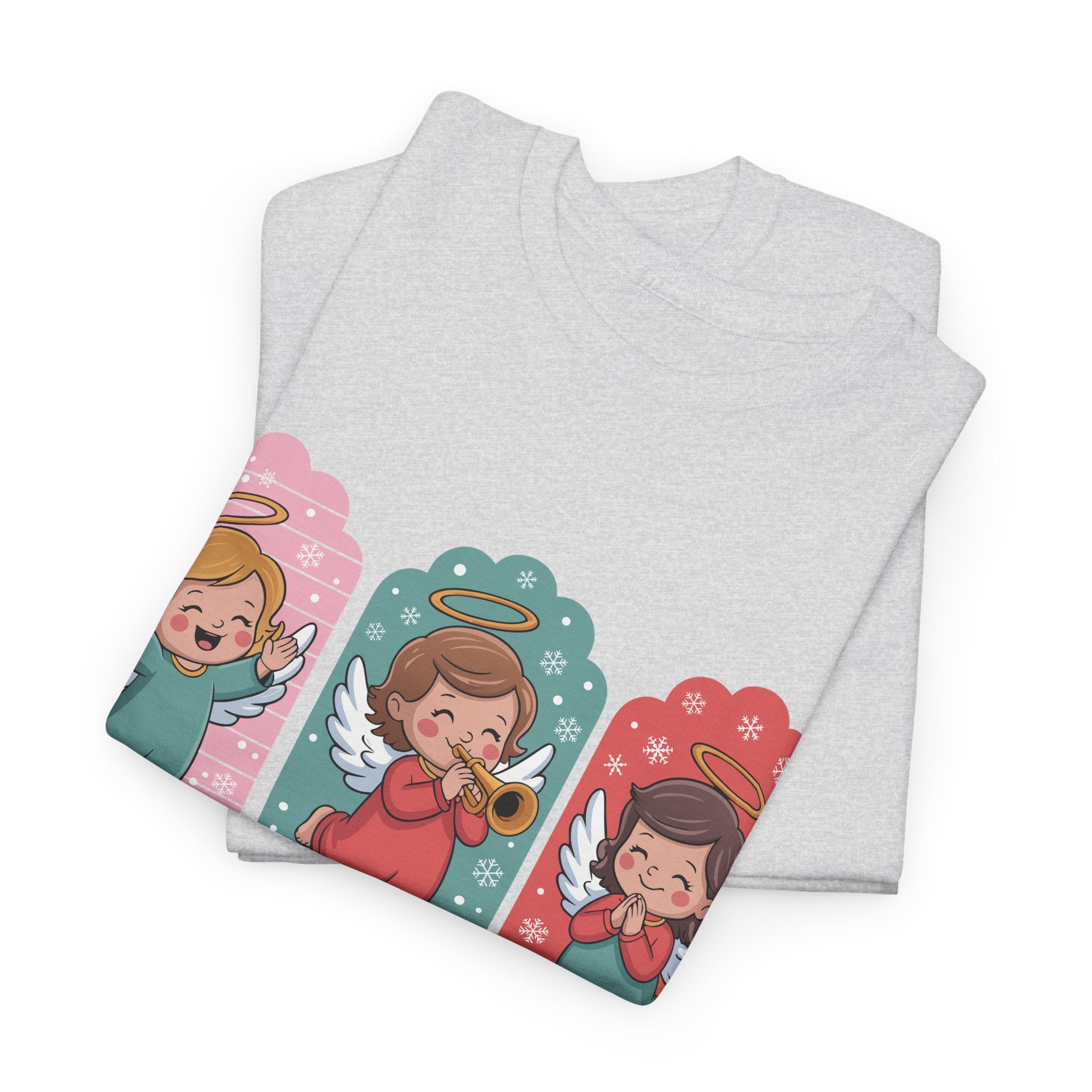 Hark! The Herald Angels Sing Tee — Three Singing Angels Christmas Unisex Cotton T-Shirt