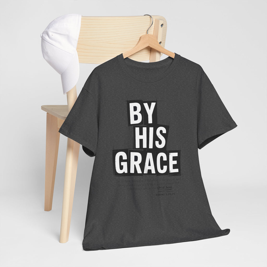 By His Grace tee — Minimalist Faith Christian Unisex Cotton T-Shirt