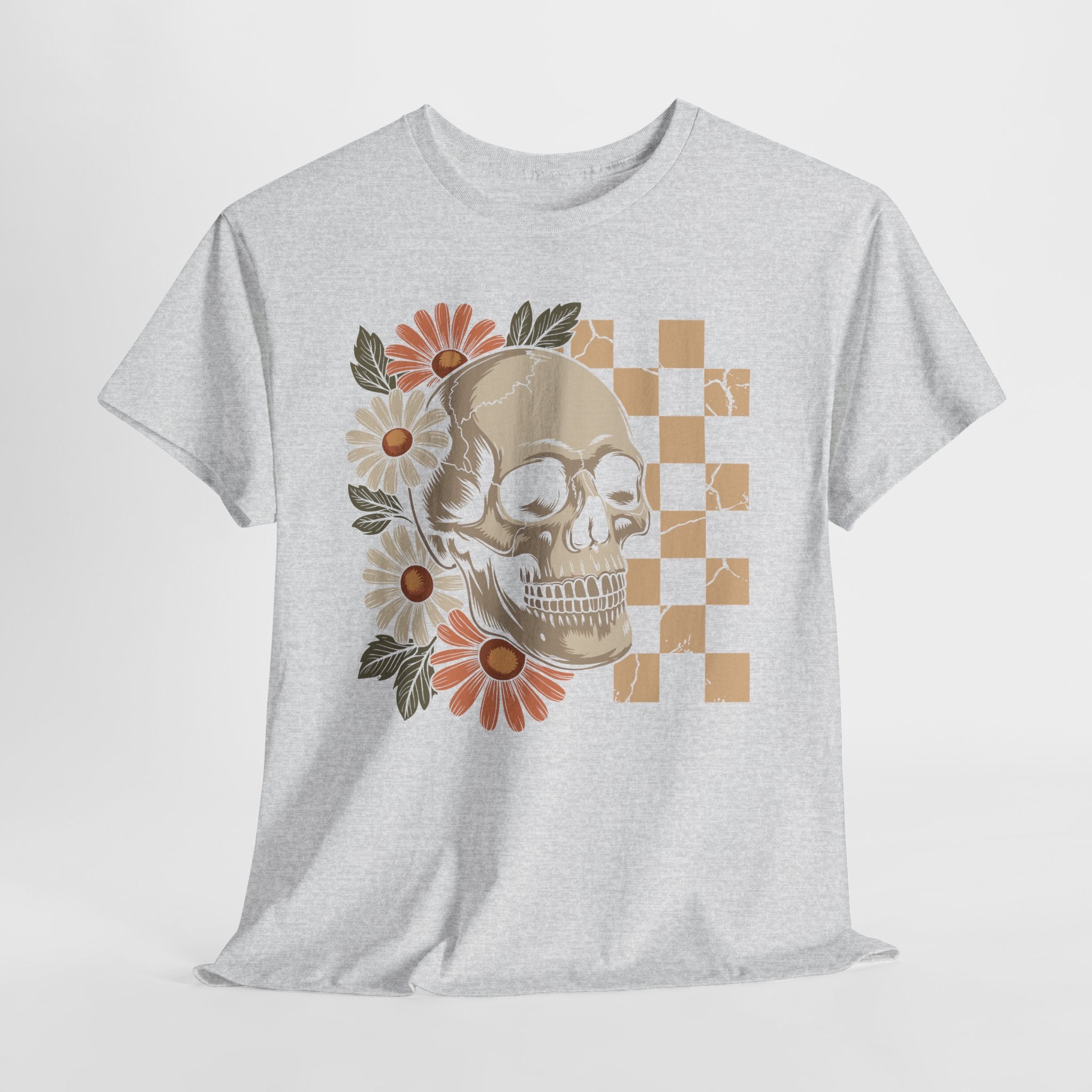 Skull Daisy Unisex Cotton Tshirt