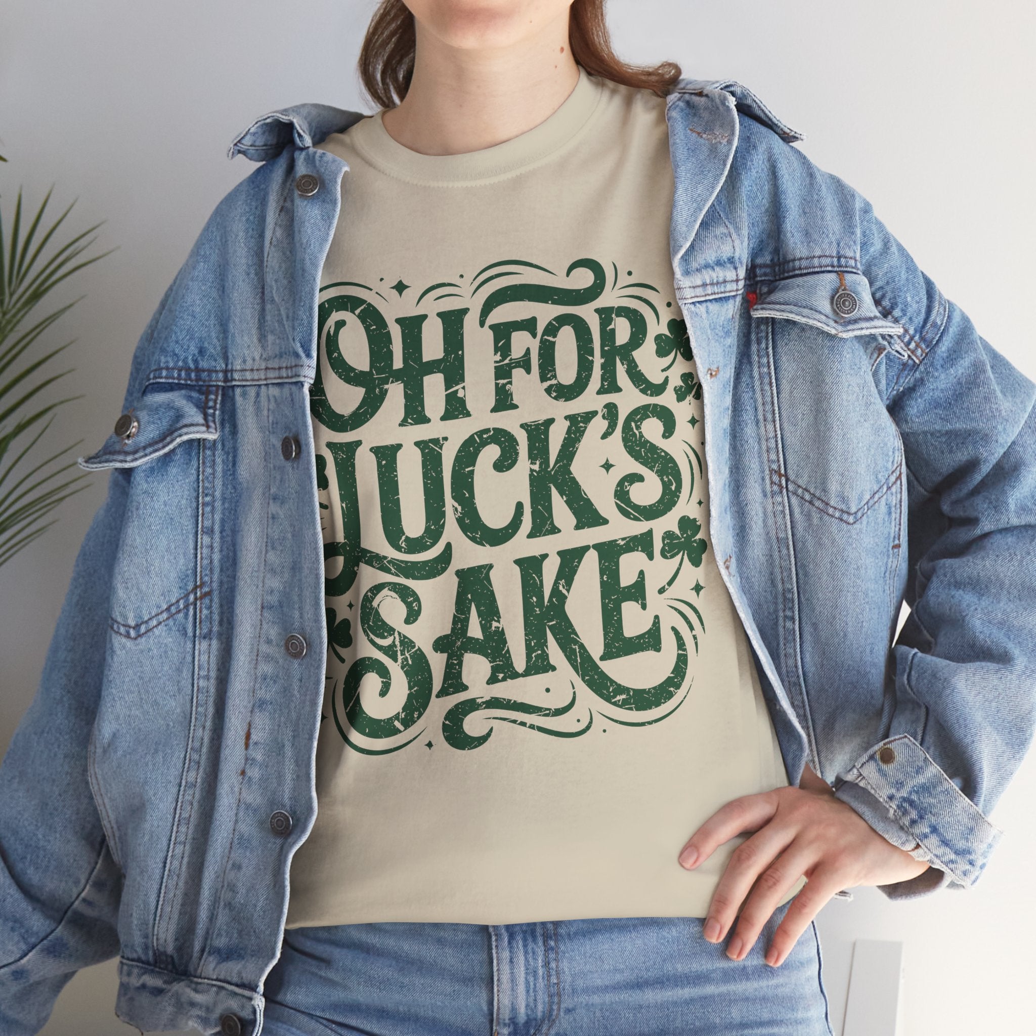 Oh for Luck's Sake Shamrock Unisex Cotton Tee